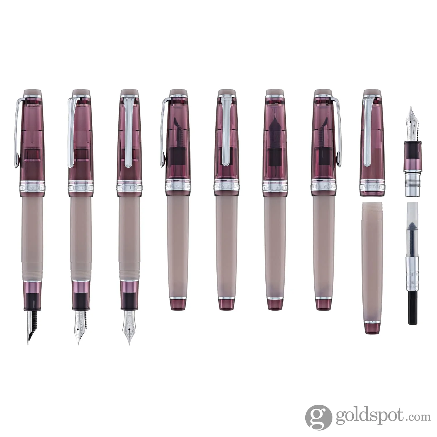 Sailor Pro Gear Slim Fountain Pen in Manyo #3 Series Red Bean - 14K Gold Nib and Azuki Bottled Ink - 50mL