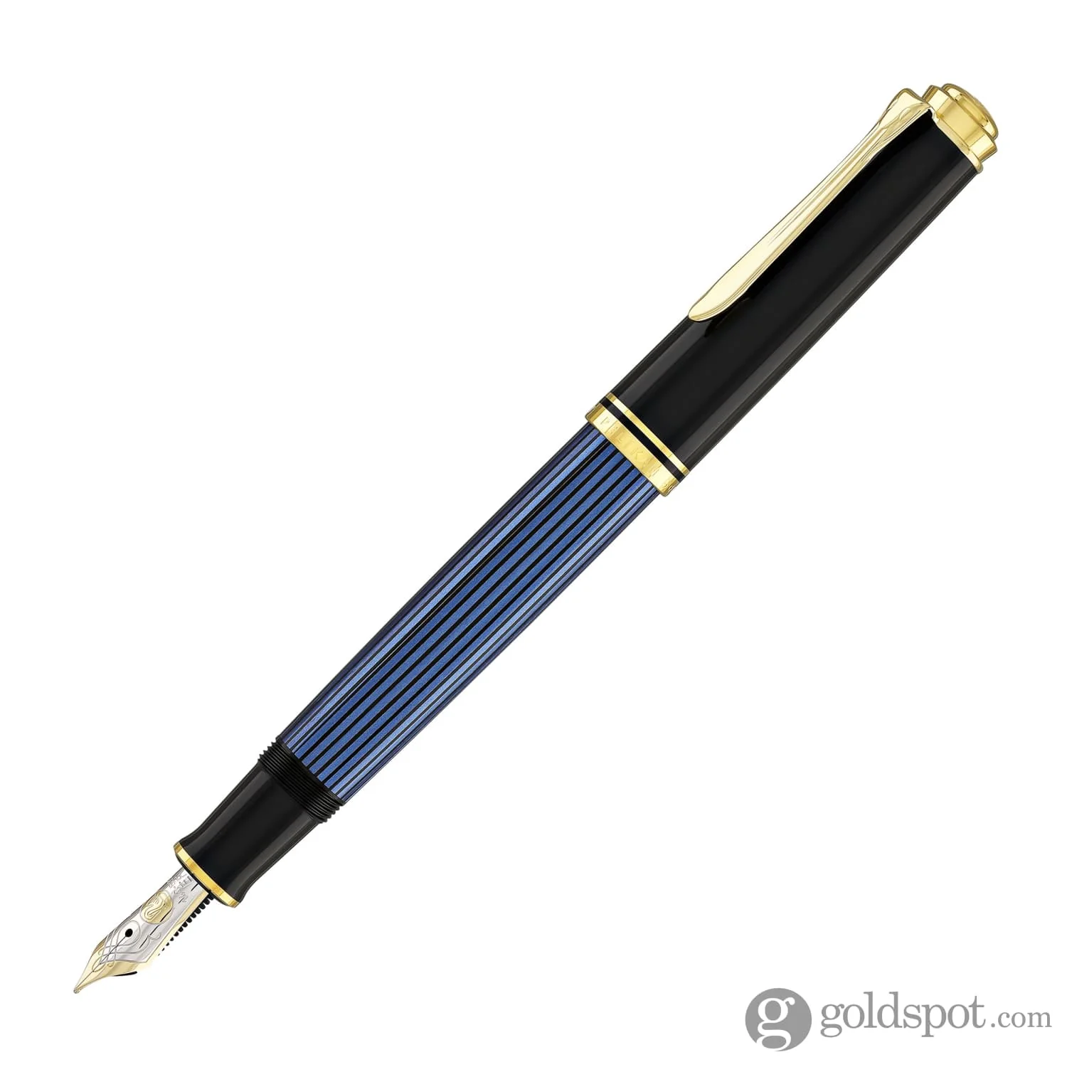 4302-pelikan-souveran-m600-fountain-pen-in-black-blue-with-gold-trim-14k-gold-2.webp Pelikan Souveran M600 Fountain Pen in Black & Blue with Gold Trim - 14K Gold