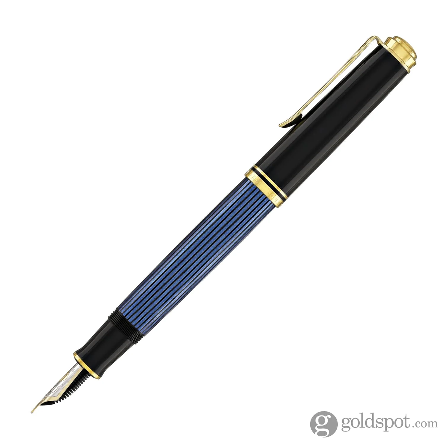 4302-pelikan-souveran-m600-fountain-pen-in-black-blue-with-gold-trim-14k-gold-3.webp Pelikan Souveran M600 Fountain Pen in Black & Blue with Gold Trim - 14K Gold