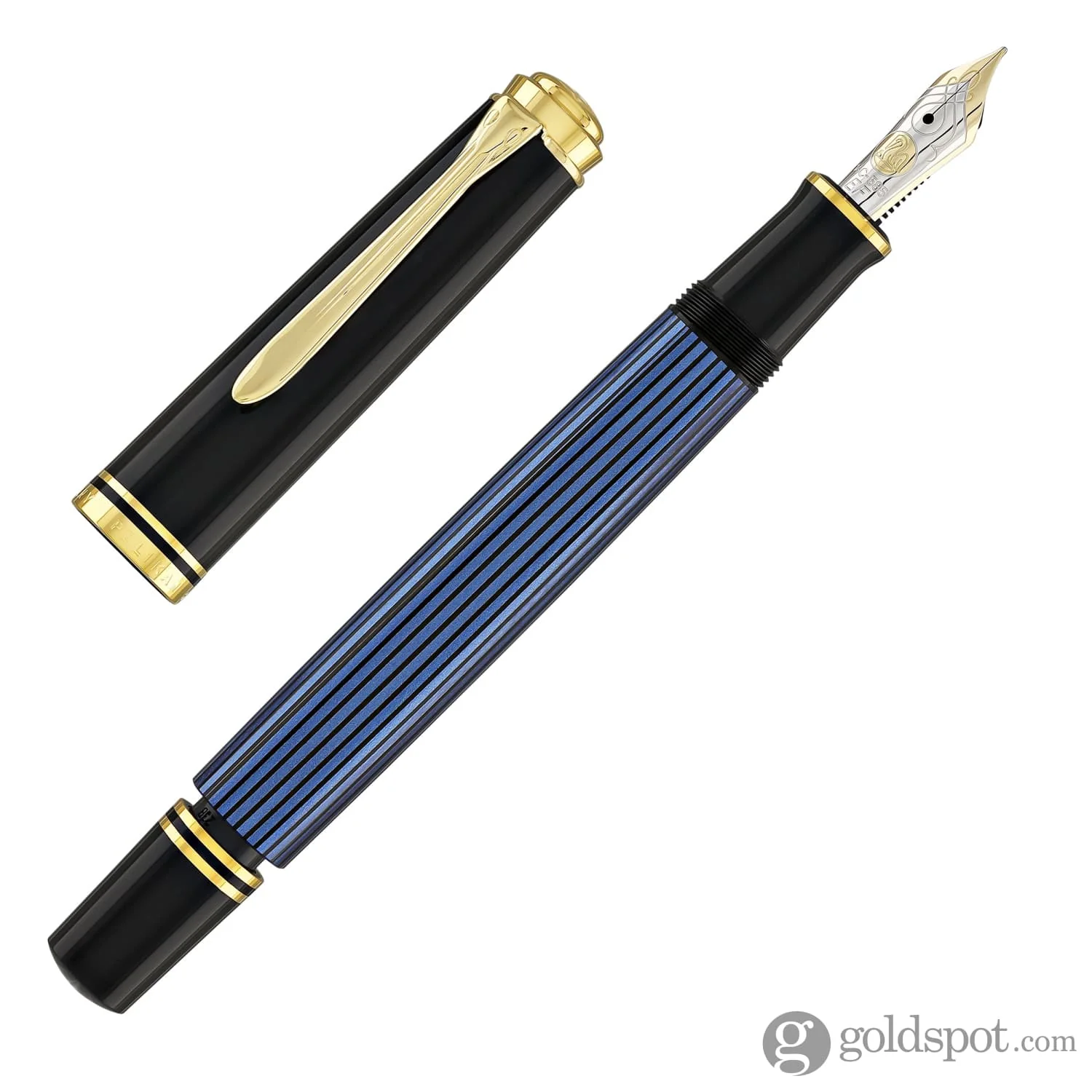 4302-pelikan-souveran-m600-fountain-pen-in-black-blue-with-gold-trim-14k-gold-7.webp Pelikan Souveran M600 Fountain Pen in Black & Blue with Gold Trim - 14K Gold