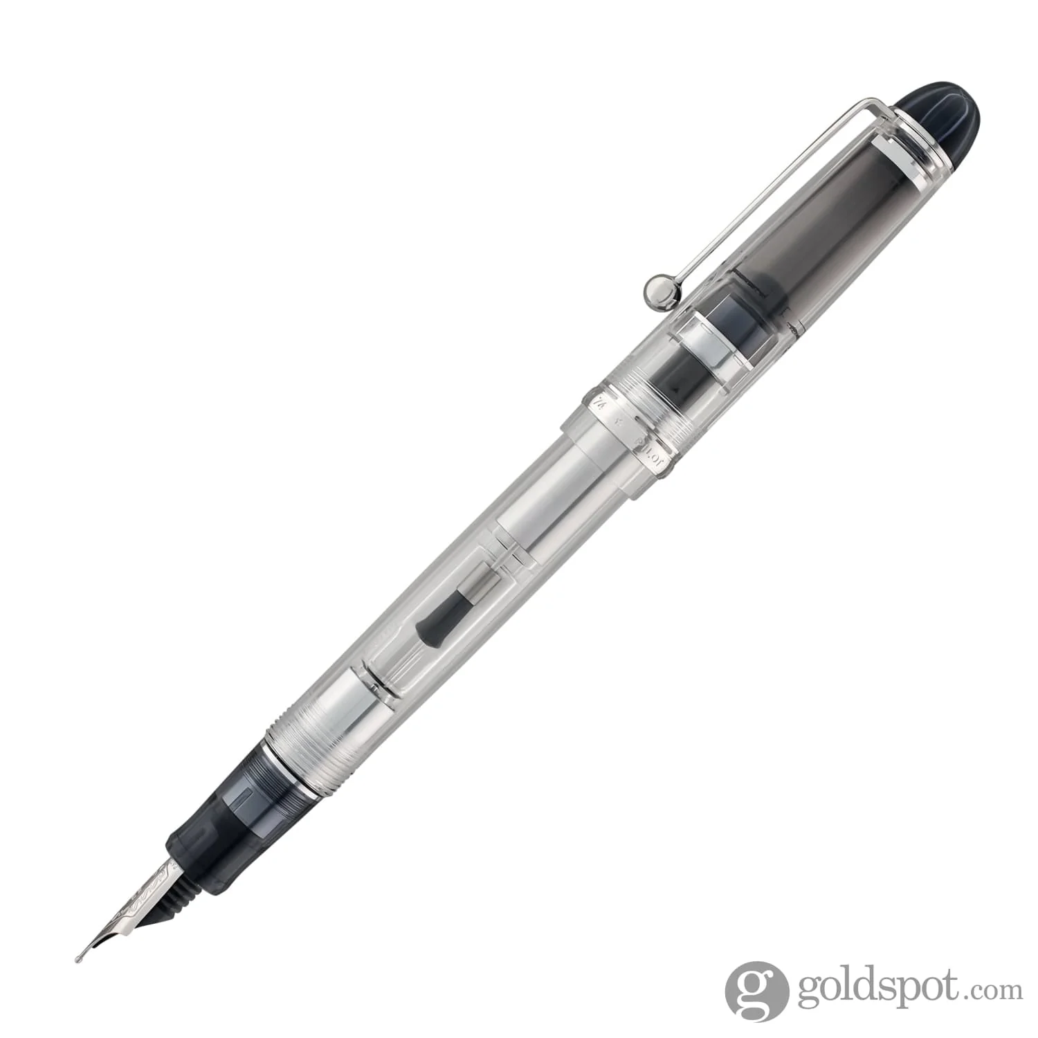4356-pilot-custom-74-fountain-pen-in-clear-with-silver-trim-14k-gold-3.webp Pilot Custom 74 Fountain Pen in Clear with Silver Trim - 14K Gold