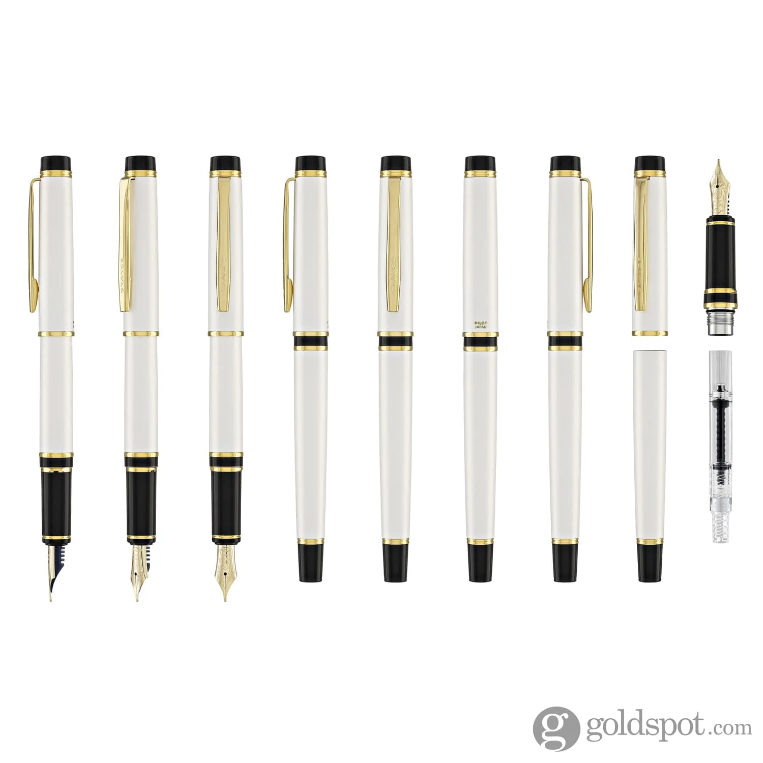 Pilot Grance Fountain Pen in Pearl White - 14k Gold Nib