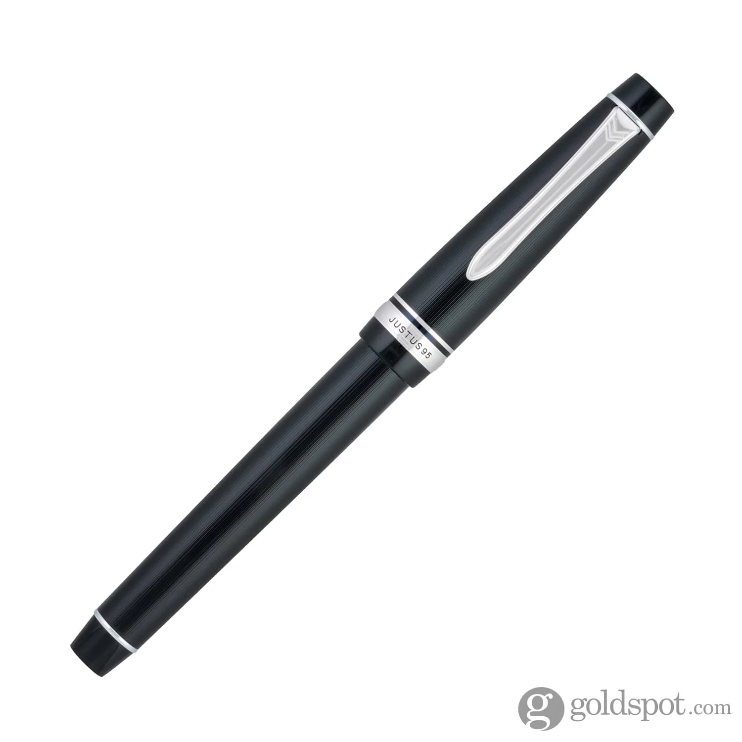 4403-pilot-justus-95-fountain-pen-in-black-with-rhodium-trim-2.webp Pilot Justus 95 Fountain Pen in Black with Rhodium Trim