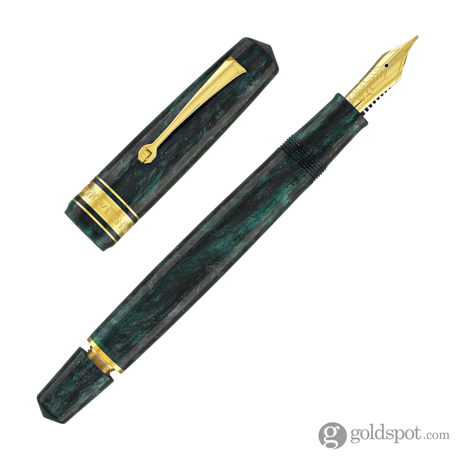 Omas Bologna Fountain Pen in Smeraldo Elegante (Elegant Emerald) with Gold Trim