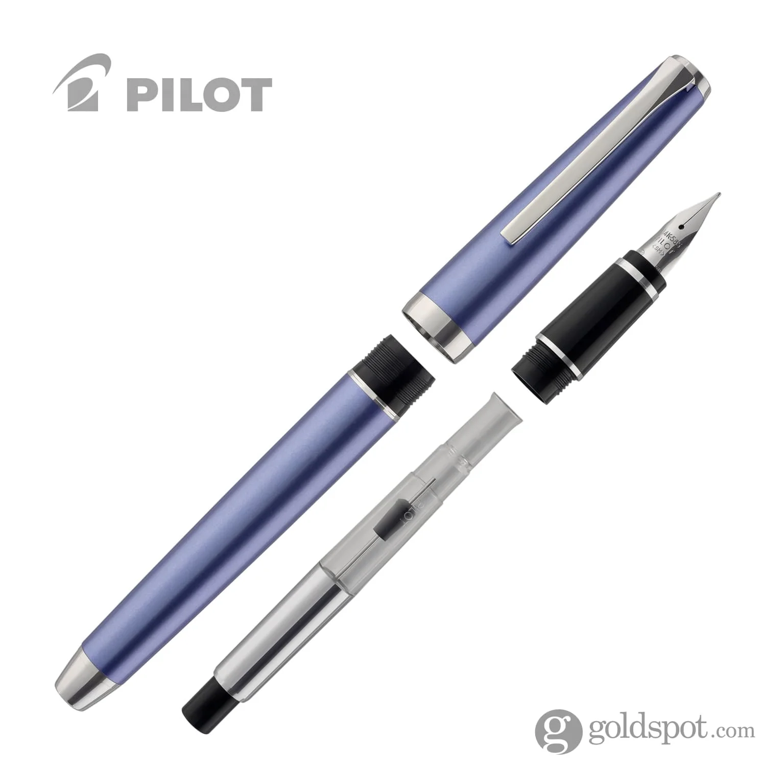 Pilot Metal Falcon Fountain Pen in Sapphire - 14K Gold Soft Flexible
