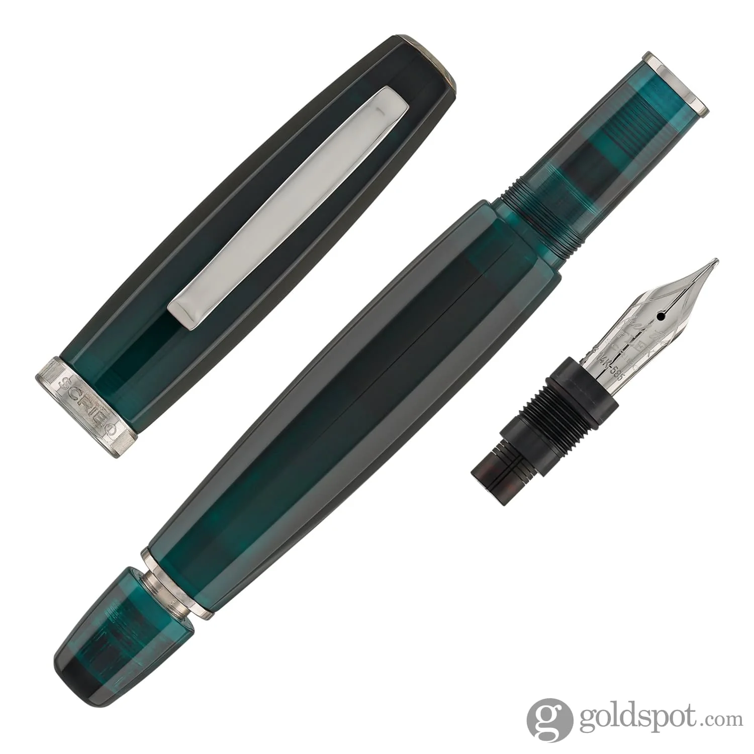 Scribo Feel Fountain Pen in Ombre Verdi with Platinum Trim