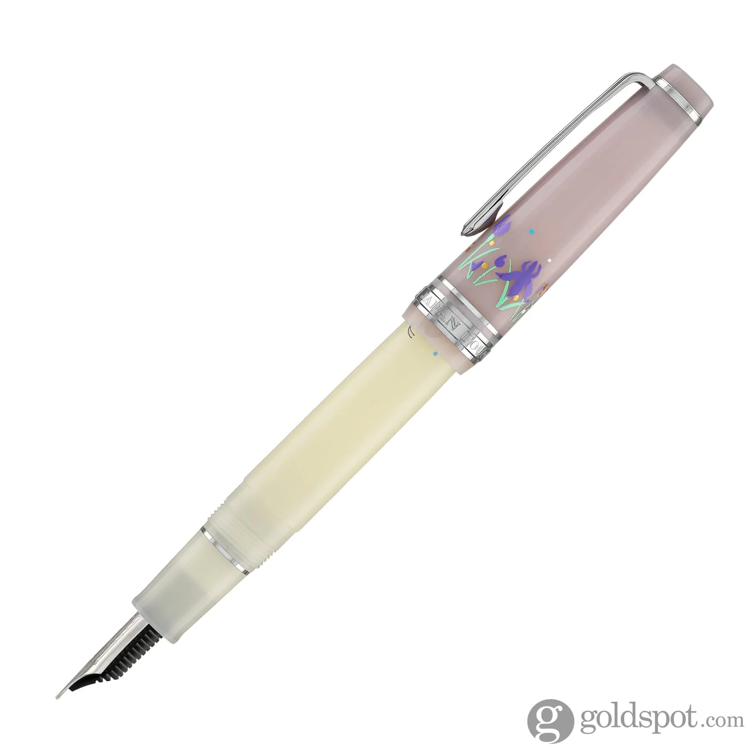 4541-sailor-professional-gear-slim-princess-raden-fountain-pen-in-princess-shirotae-with-silver-trim-14k-gold-3.webp Sailor Professional Gear Slim 'Princess Raden' Fountain Pen in Princess Shirotae with Silver Trim - 14K Gold