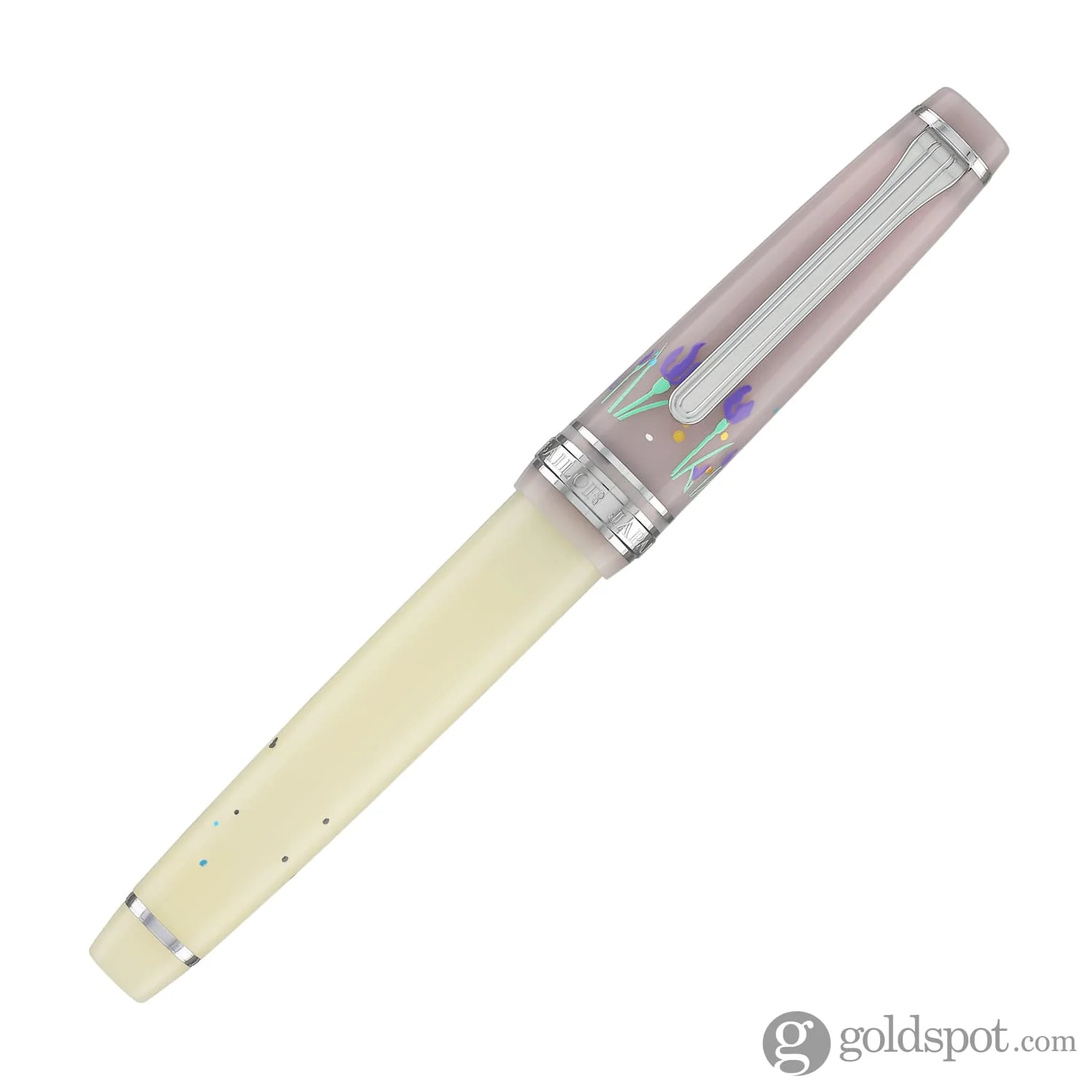 4541-sailor-professional-gear-slim-princess-raden-fountain-pen-in-princess-shirotae-with-silver-trim-14k-gold-4.webp Sailor Professional Gear Slim 'Princess Raden' Fountain Pen in Princess Shirotae with Silver Trim - 14K Gold