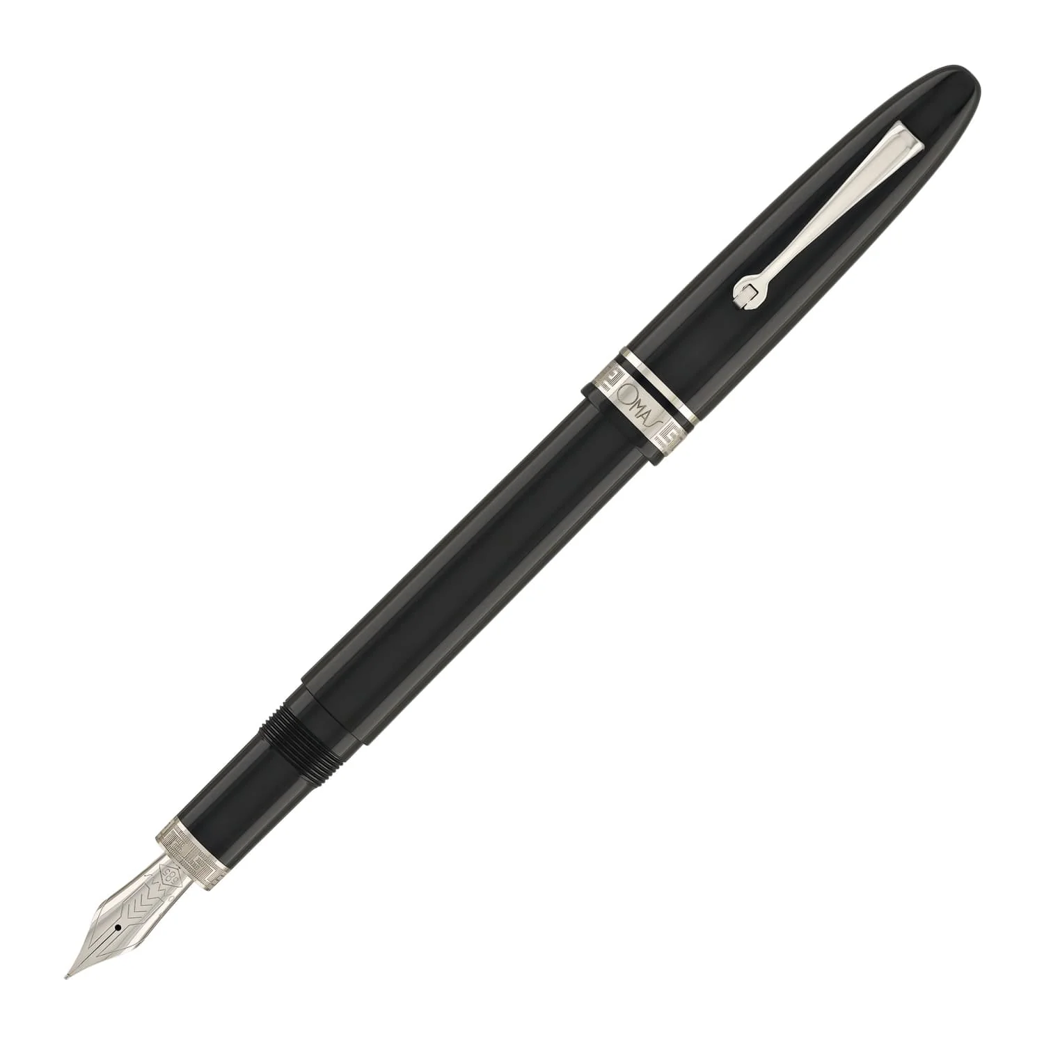 4545-omas-ogiva-fountain-pen-in-nera-with-silver-trim-1.webp Omas Ogiva Fountain Pen in Nera with Silver Trim