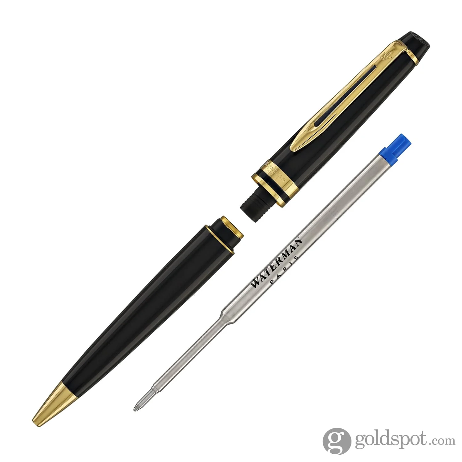 Waterman Expert Ballpoint Pen in Black with Gold Trim