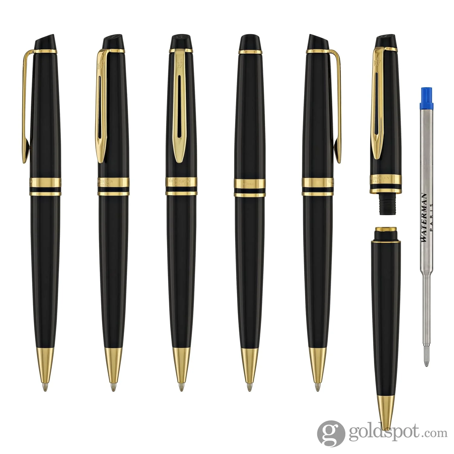 Waterman Expert Ballpoint Pen in Black with Gold Trim
