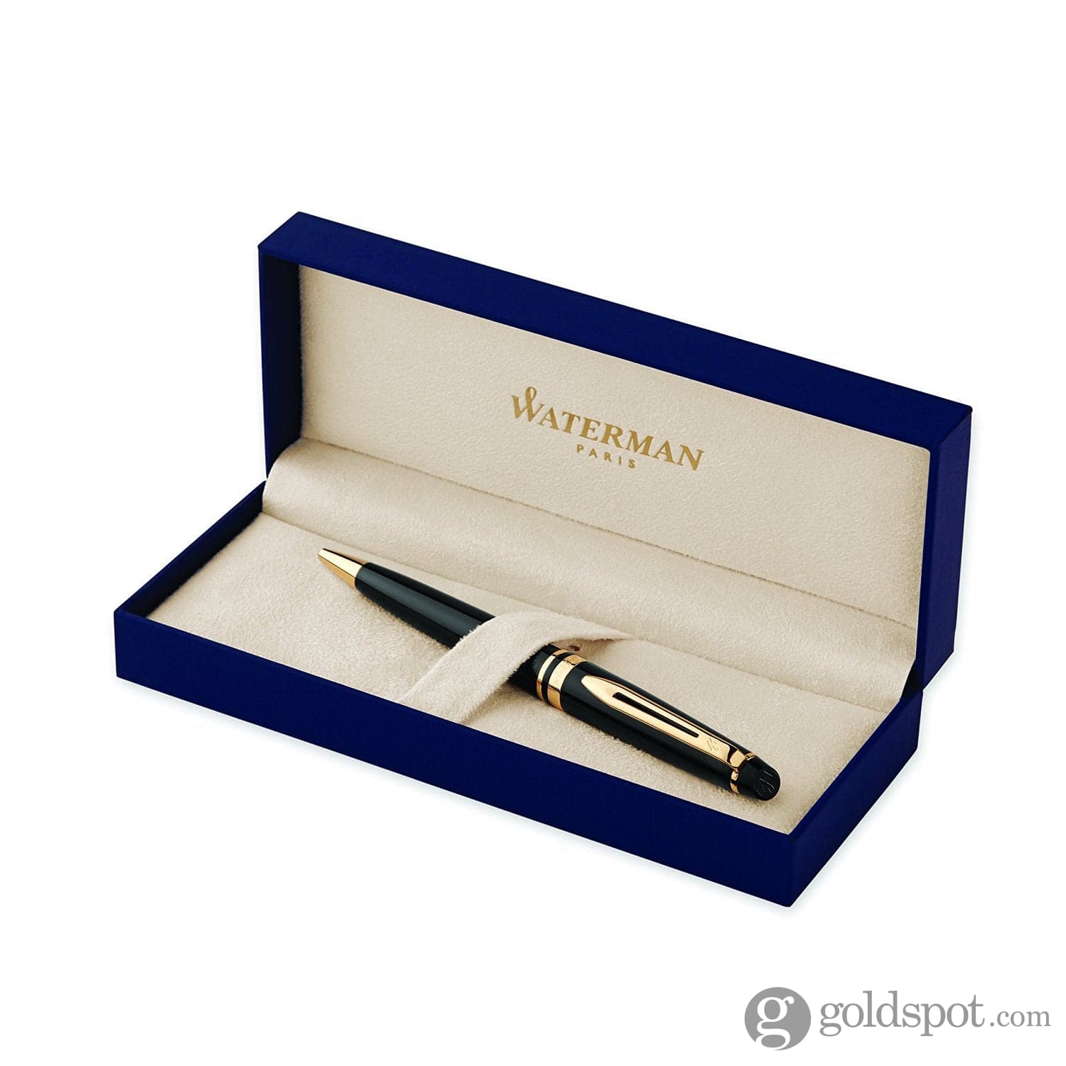 Waterman Expert Ballpoint Pen in Black with Gold Trim