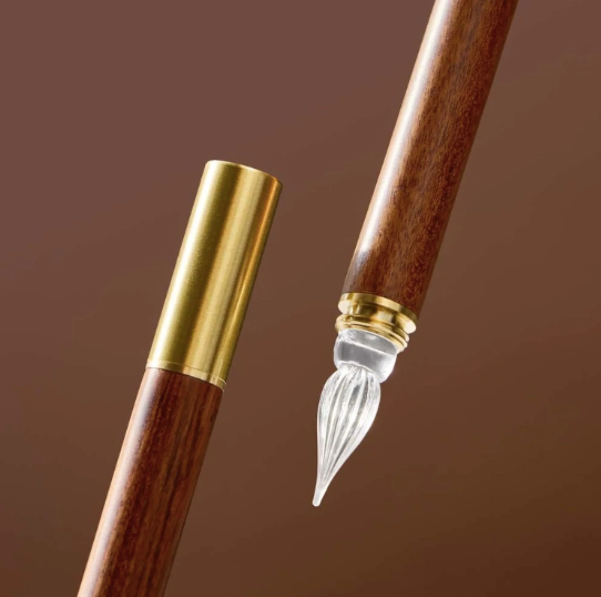 463-wearingeul-modular-glass-pen-in-transparent-glass-nib-with-rosewood-handle-1.webp Wearingeul Modular Glass Pen in Transparent Glass Nib with Rosewood Handle