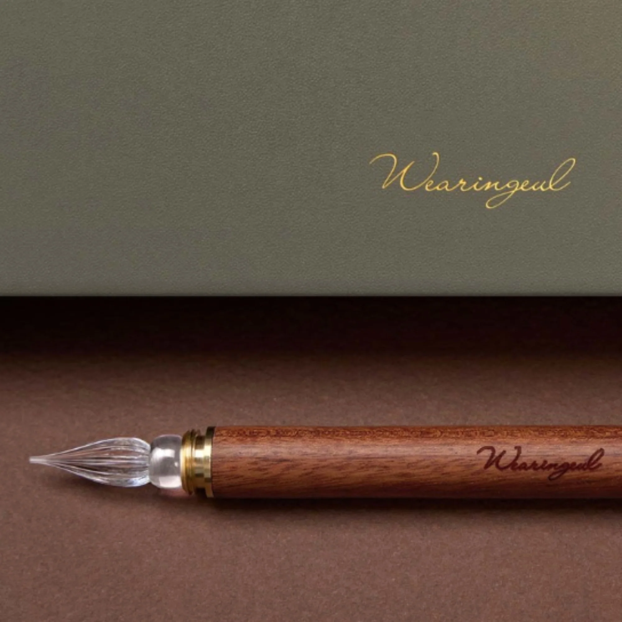 463-wearingeul-modular-glass-pen-in-transparent-glass-nib-with-rosewood-handle-3.webp Wearingeul Modular Glass Pen in Transparent Glass Nib with Rosewood Handle