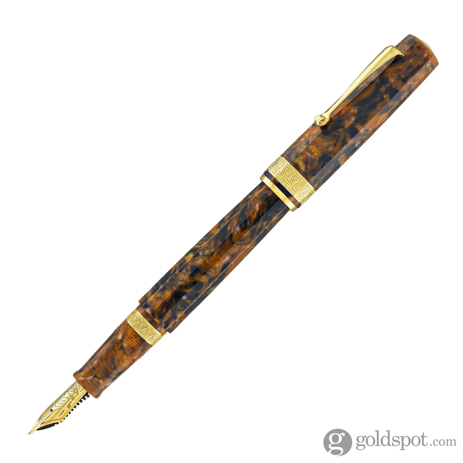 Omas Paragon Fountain Pen in Blue Saffron with Gold Trim