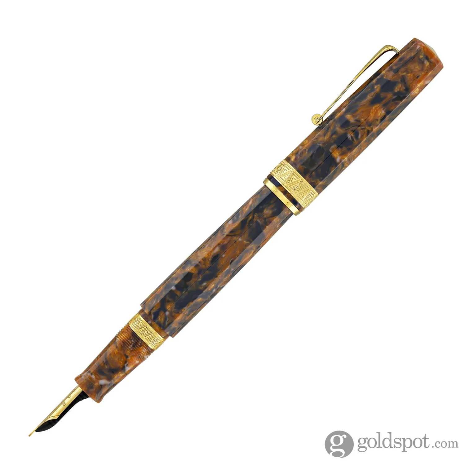 Omas Paragon Fountain Pen in Blue Saffron with Gold Trim