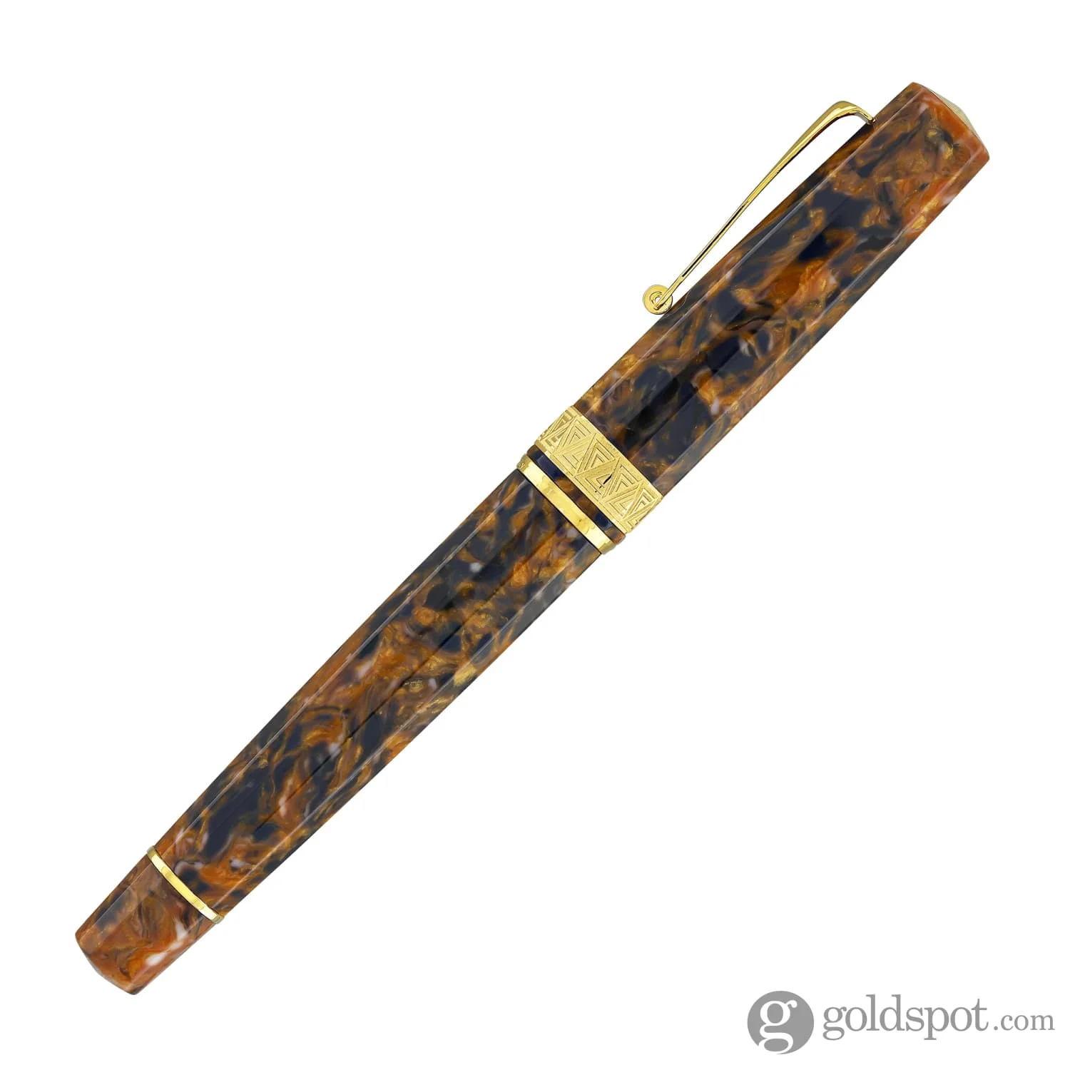 Omas Paragon Fountain Pen in Blue Saffron with Gold Trim