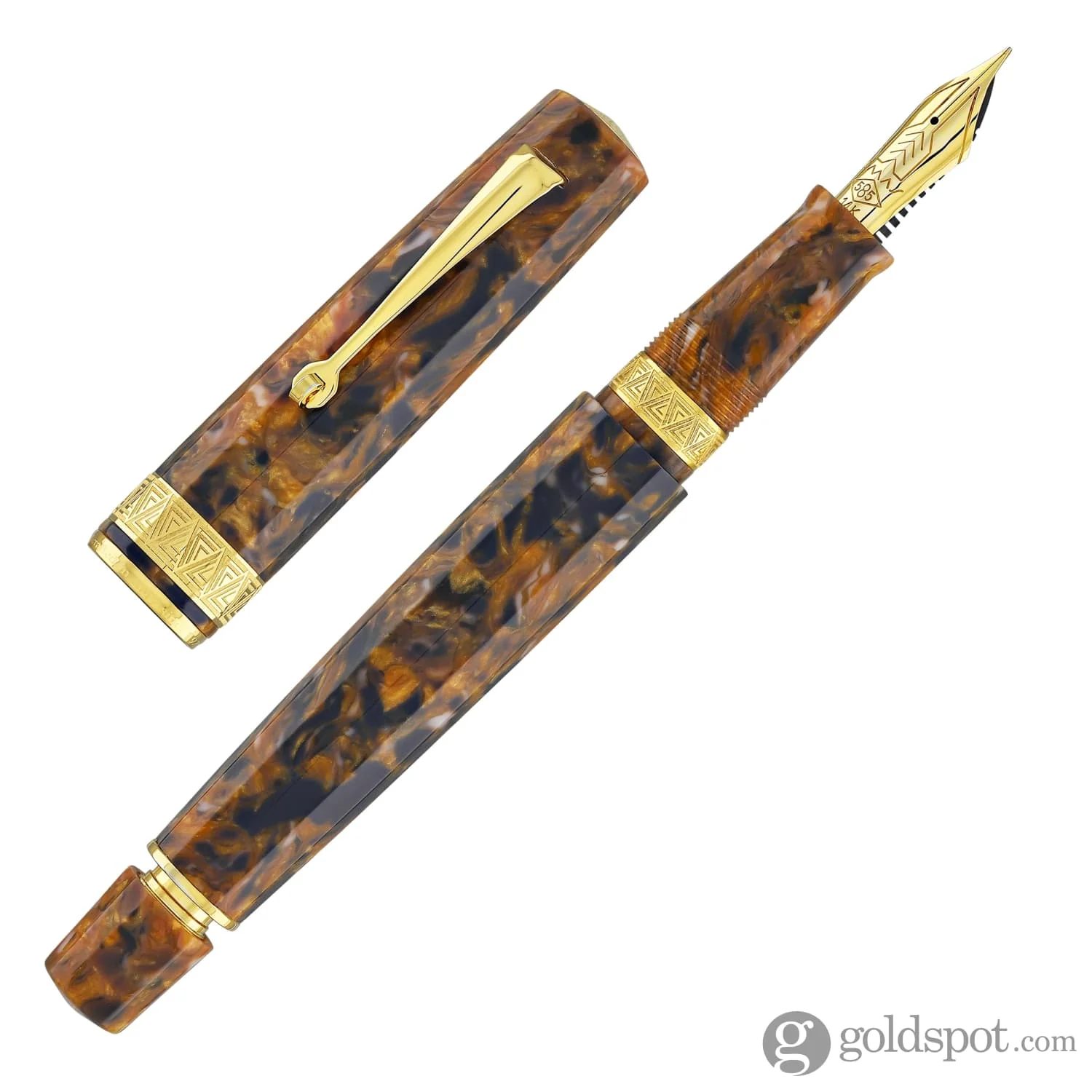 Omas Paragon Fountain Pen in Blue Saffron with Gold Trim