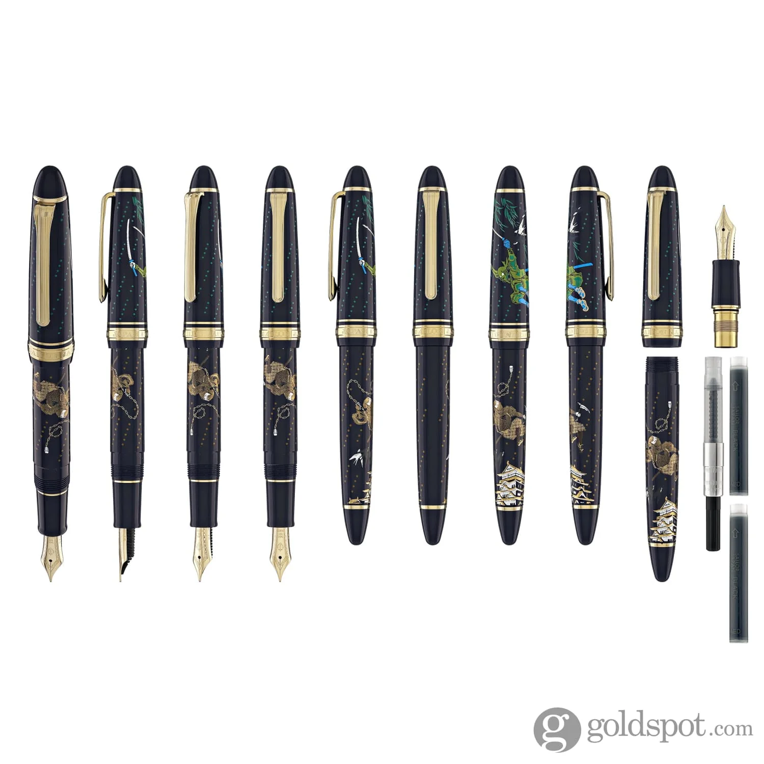 4666-sailor-1911-standard-ninja-fountain-pen-in-kusarigama-with-gold-trim-14k-gold-9.webp Sailor 1911 Standard Ninja Fountain Pen in Kusarigama with Gold Trim - 14K Gold