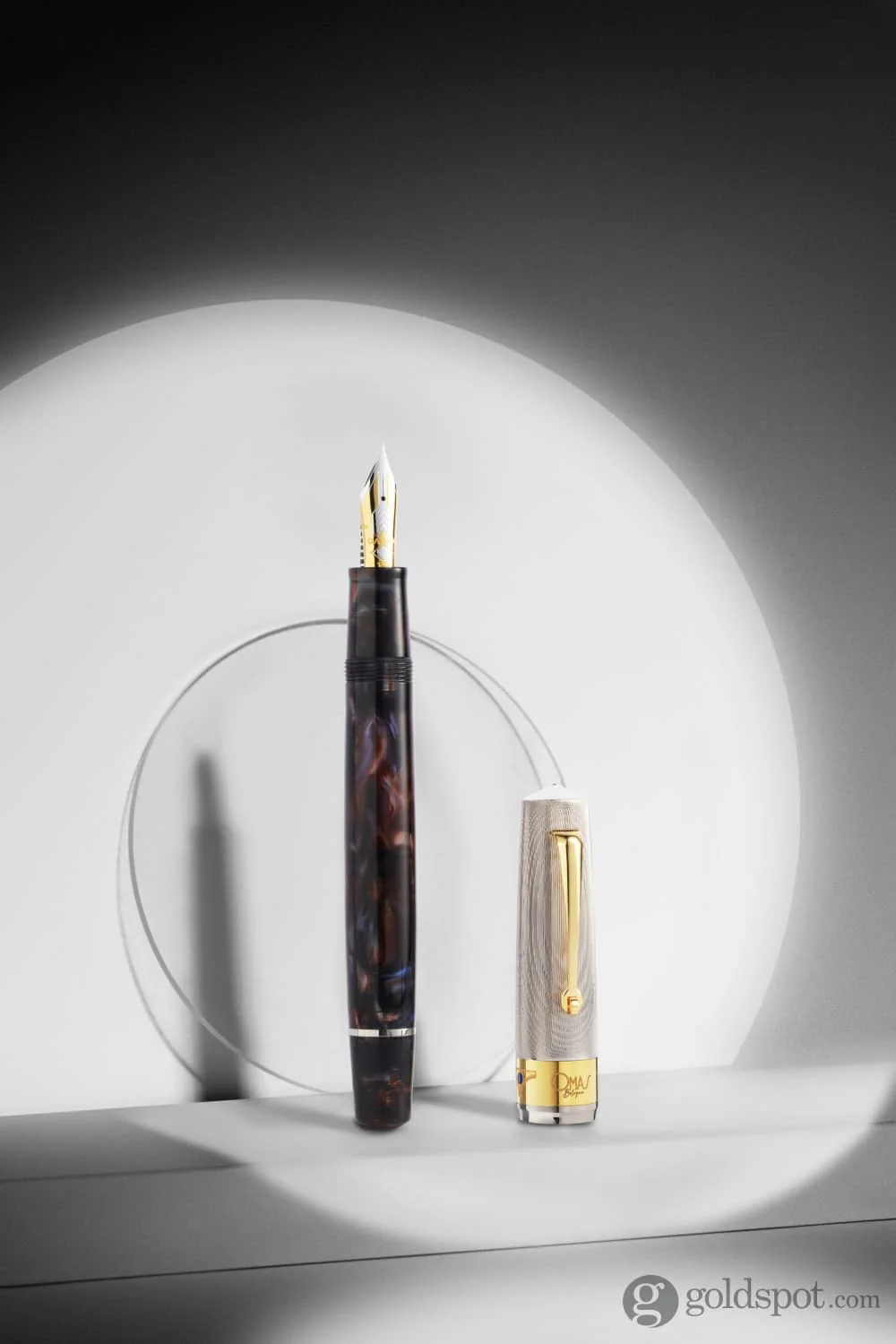 Omas Bologna Fountain Pen in Galassia Argento with Gold Trim 14K