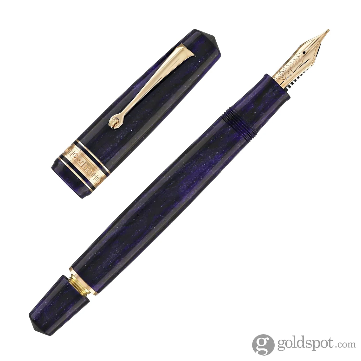 Omas Bologna Fountain Pen in Ametista Profondo (Deep Amethyst) with Rose Gold Trim