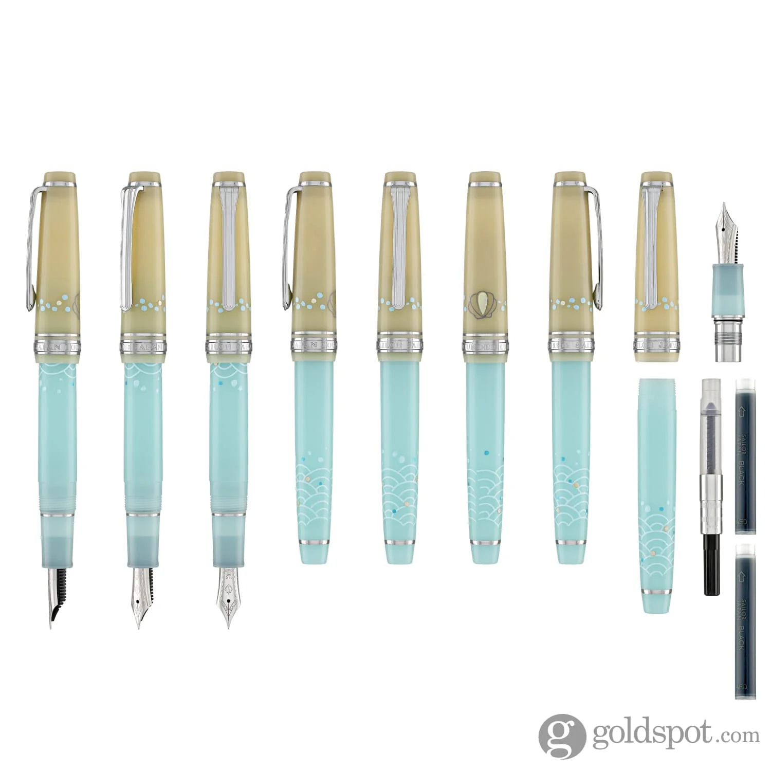 4709-sailor-professional-gear-slim-princess-raden-fountain-pen-in-princess-koto-with-silver-trim-14k-gold-8.webp Sailor Professional Gear Slim 'Princess Raden' Fountain Pen in Princess Koto with Silver Trim - 14K Gold