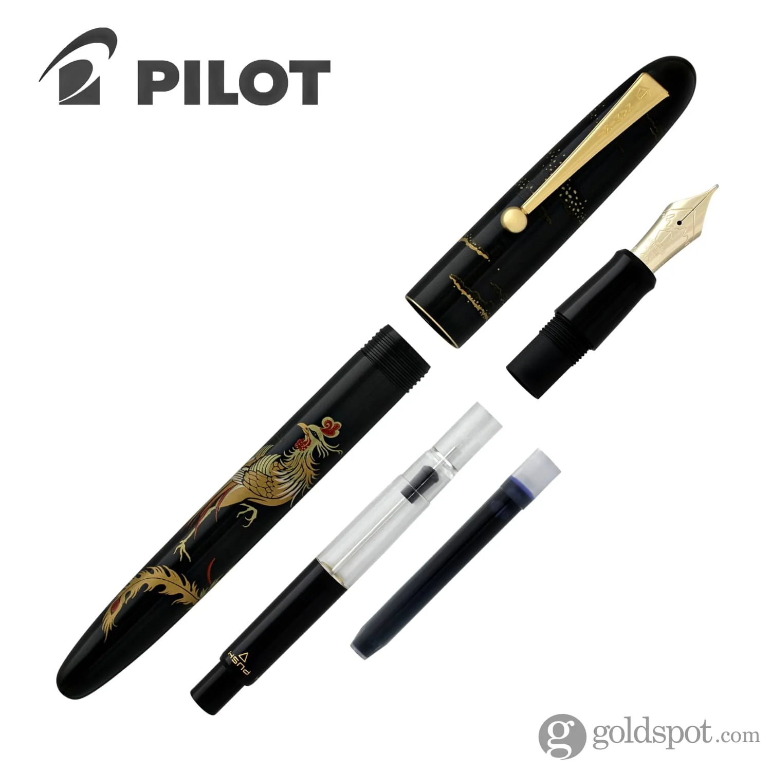 Pilot Namiki Nippon Art Fountain Pen - Chinese Phoenix - 18K Gold Medium Point
