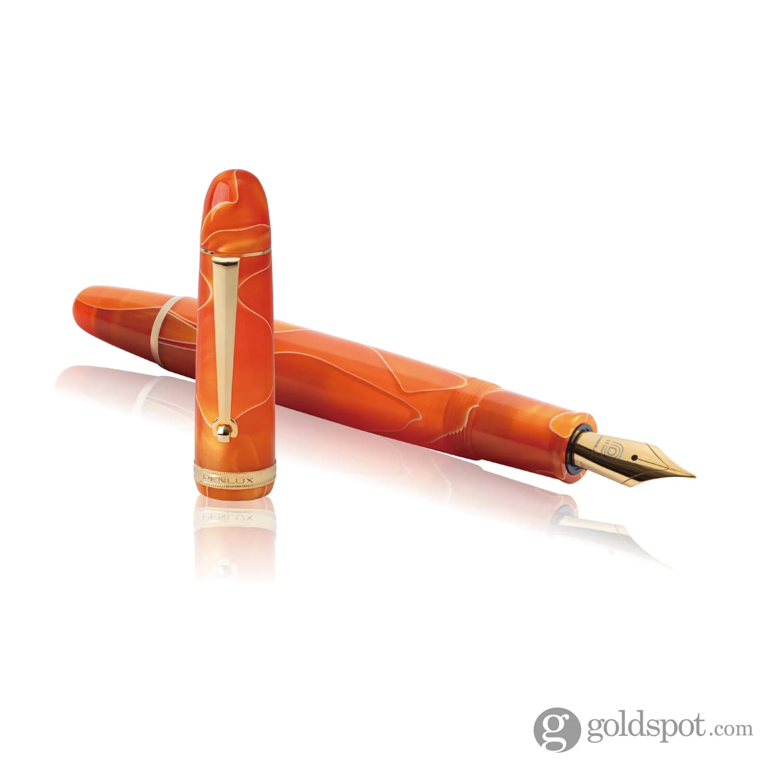 Penlux Masterpiece Grande Fountain Pen in Orange Swirl
