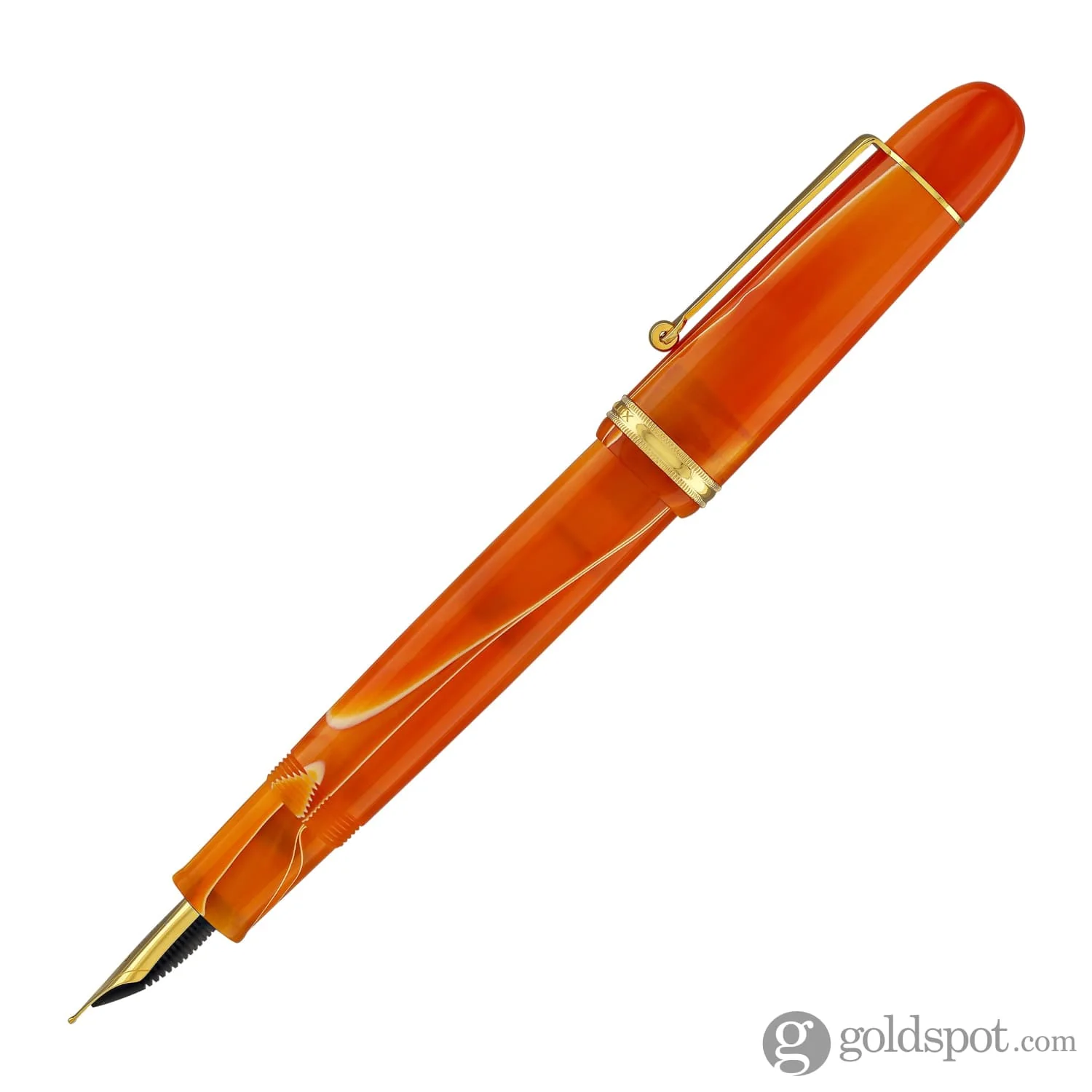 Penlux Masterpiece Grande Fountain Pen in Orange Swirl