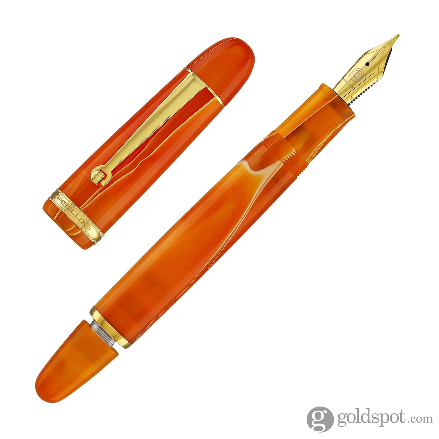 Penlux Masterpiece Grande Fountain Pen in Orange Swirl