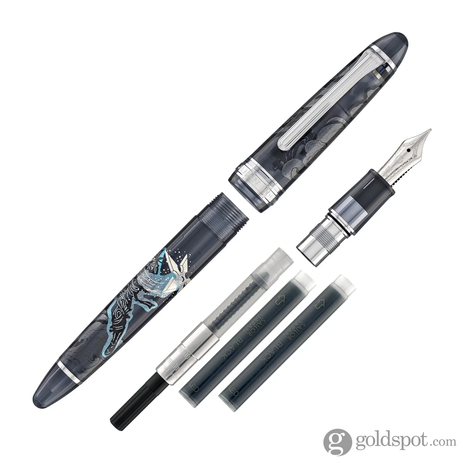 4754-sailor-1911-standard-ninja-fountain-pen-in-star-with-rhodium-trim-14k-gold-8.webp Sailor 1911 Standard Ninja Fountain Pen in Star with Rhodium Trim - 14K Gold