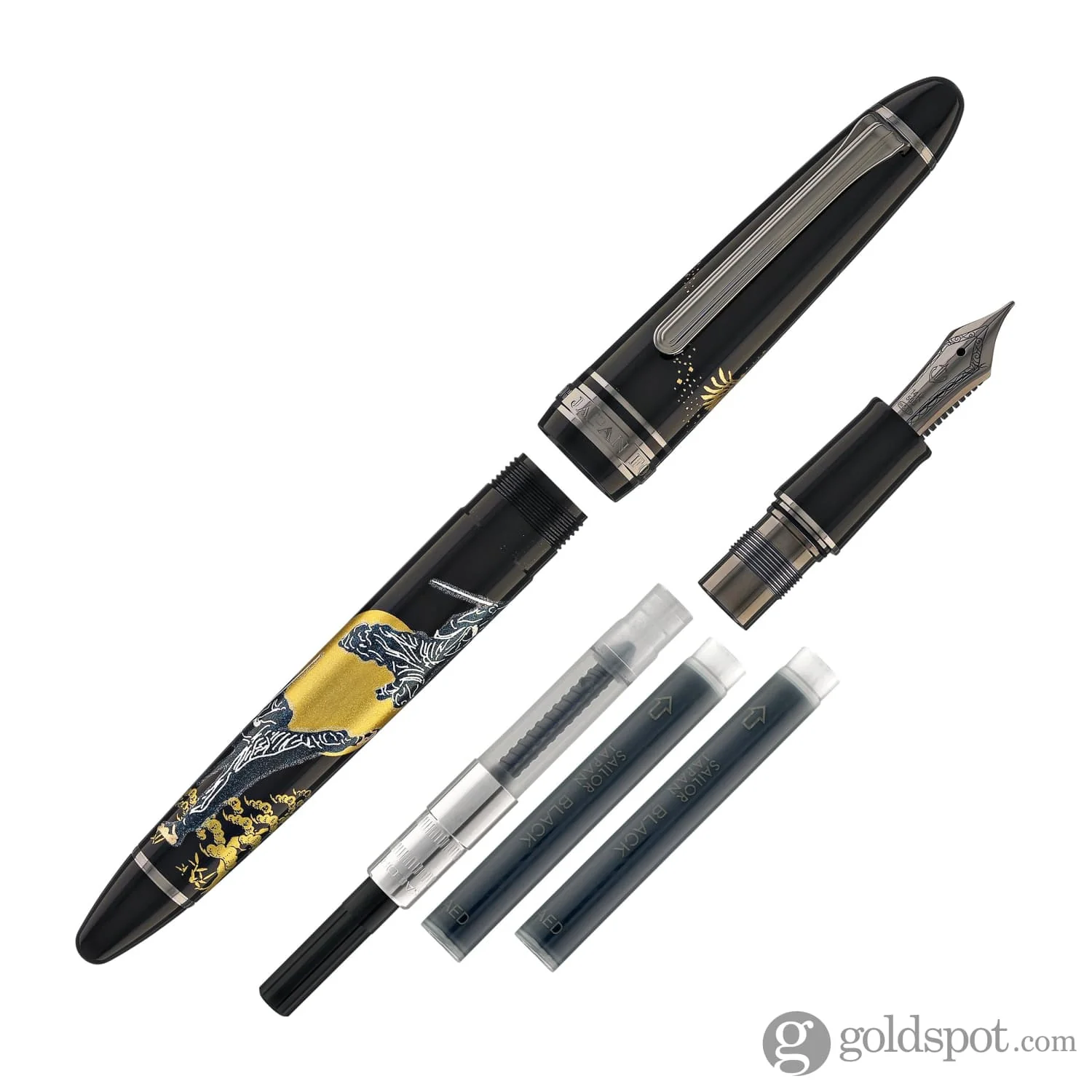 Sailor 1911 Standard Ninja Fountain Pen in Katana with Black Trim - 14K Gold