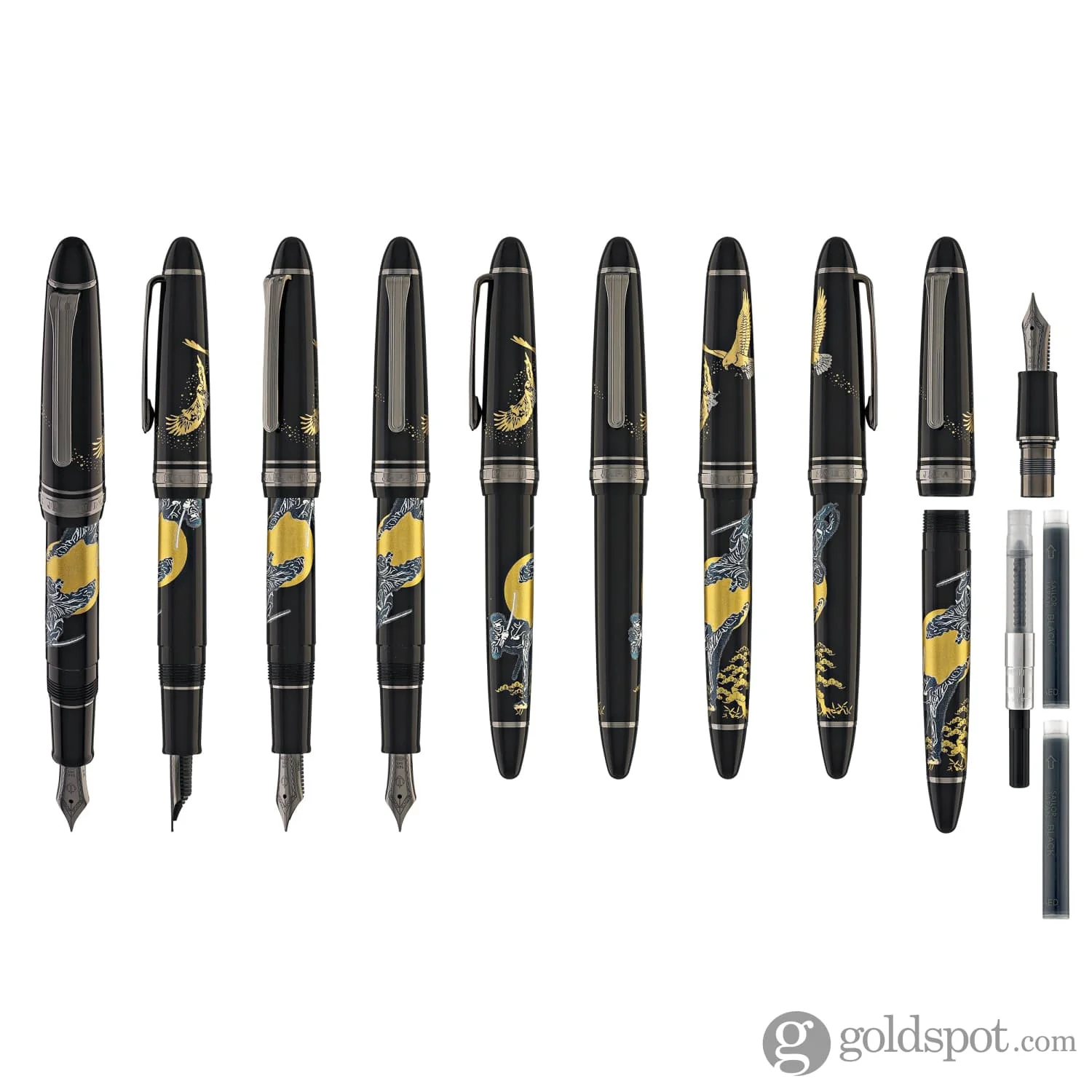 Sailor 1911 Standard Ninja Fountain Pen in Katana with Black Trim - 14K Gold
