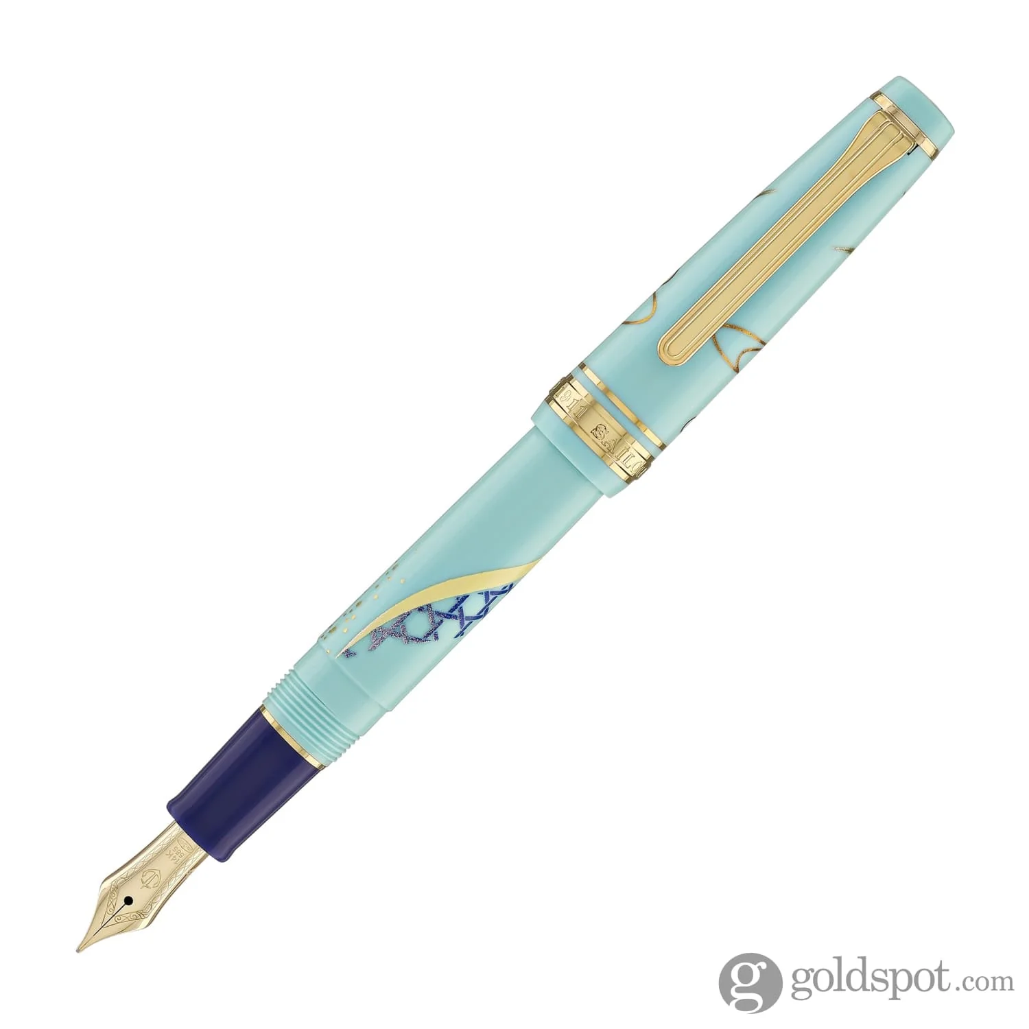 4762-sailor-professional-gear-slim-kimono-fountain-pen-in-protective-charm-with-gold-ip-14k-gold-3.webp Sailor Professional Gear Slim 'Kimono' Fountain Pen in Protective Charm with Gold IP - 14K Gold