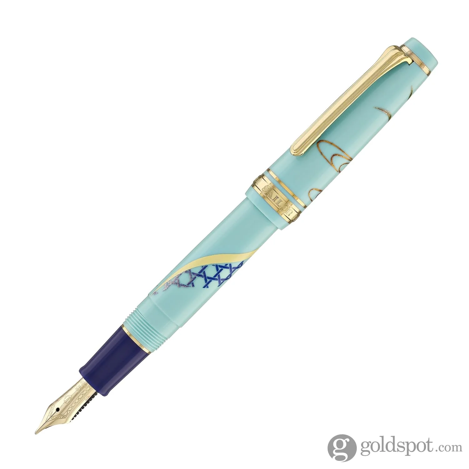 4762-sailor-professional-gear-slim-kimono-fountain-pen-in-protective-charm-with-gold-ip-14k-gold-5.webp Sailor Professional Gear Slim 'Kimono' Fountain Pen in Protective Charm with Gold IP - 14K Gold