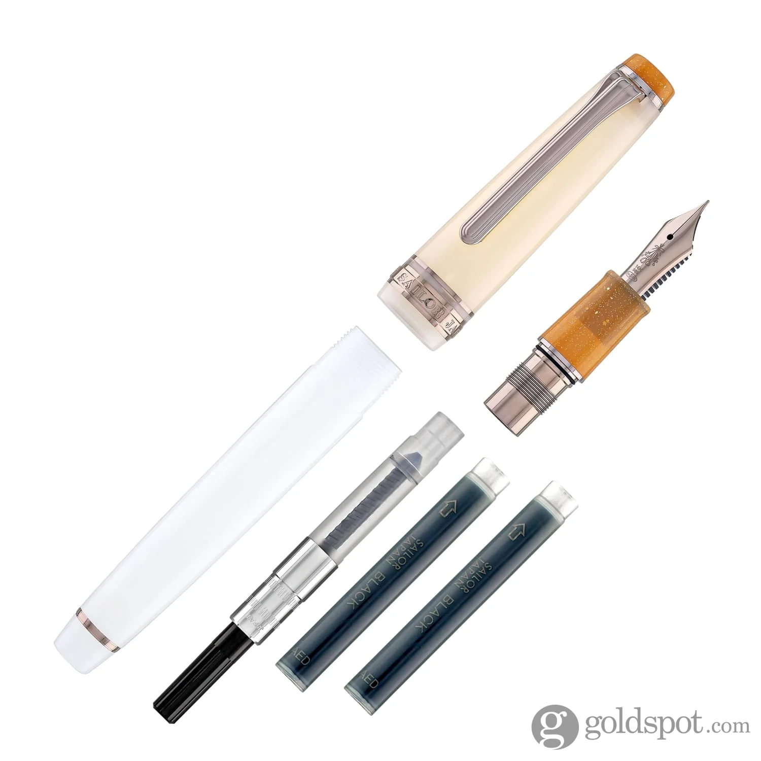 4766-sailor-professional-gear-slim-dried-flower-fountain-pen-in-mimosa-14k-gold-7.webp Sailor Professional Gear Slim Dried Flower Fountain Pen in Mimosa - 14k Gold