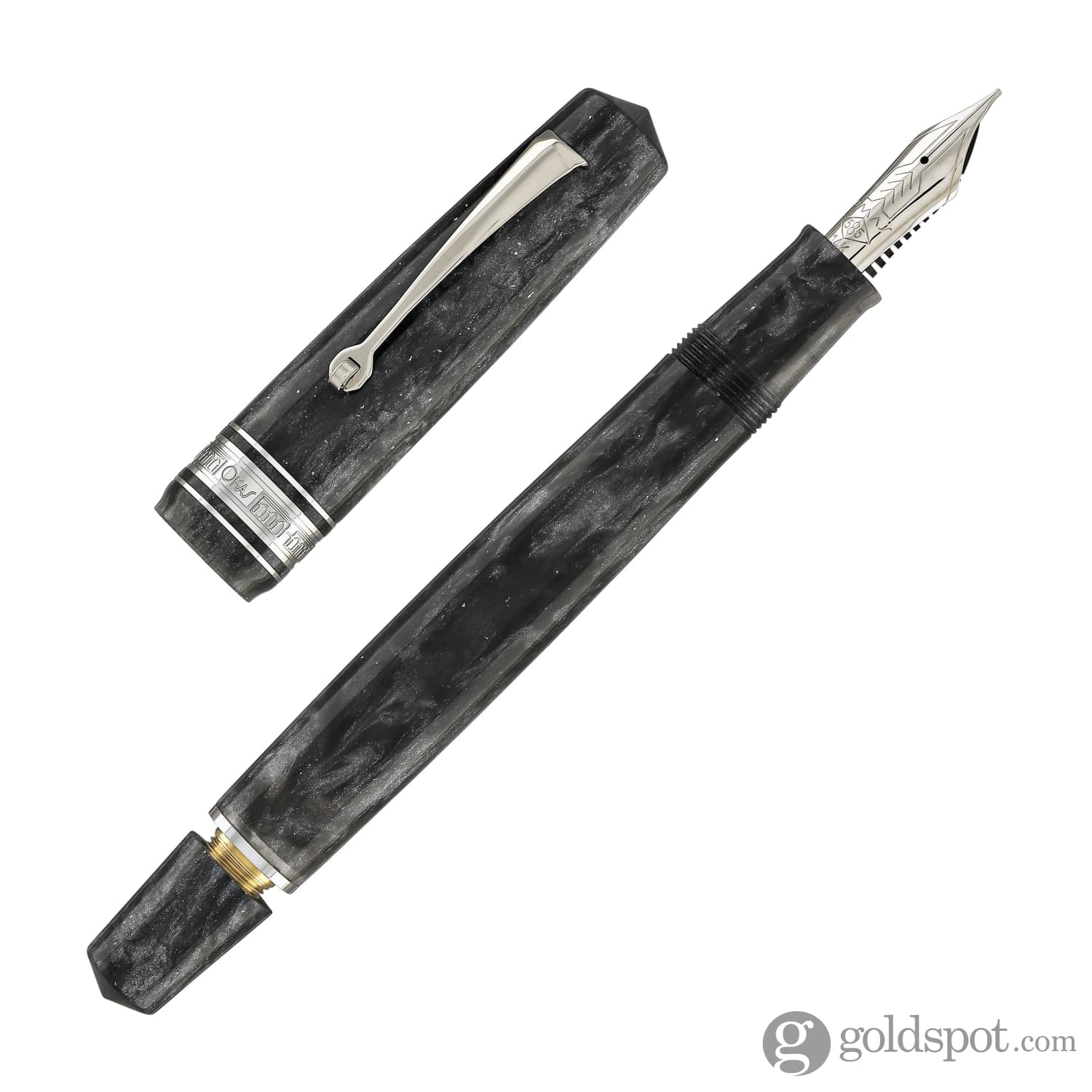 Omas Bologna Fountain Pen in Grigio Luminoso (Bright Gray) with Silver Trim