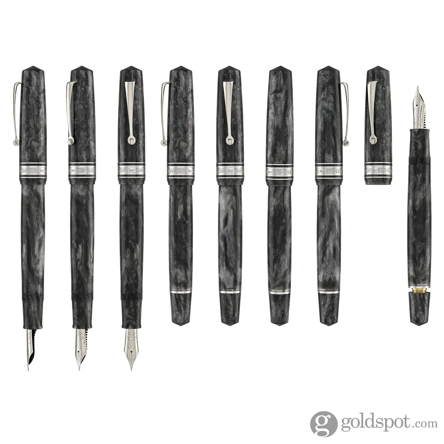 Omas Bologna Fountain Pen in Grigio Luminoso (Bright Gray) with Silver Trim