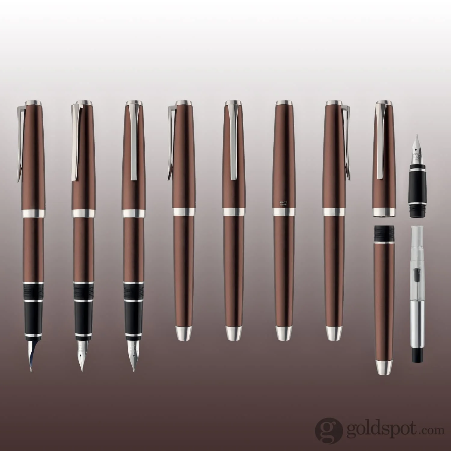 4790-pilot-metal-falcon-fountain-pen-in-brown-soft-flexible-8.webp Pilot Metal Falcon Fountain Pen in Brown - Soft Flexible