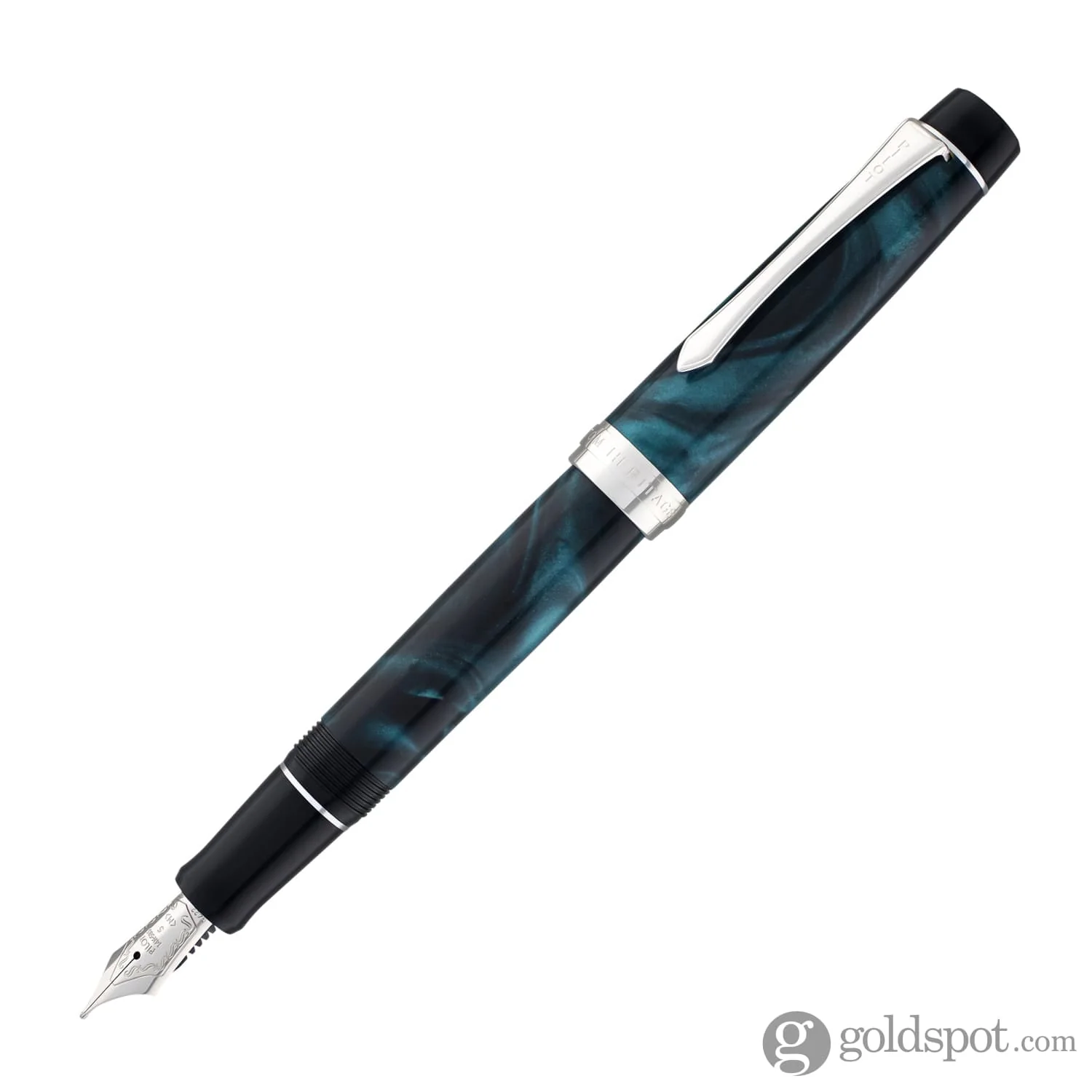 Pilot Custom Heritage SE Fountain Pen in Marble Green with Silver Trim - 14kt Gold