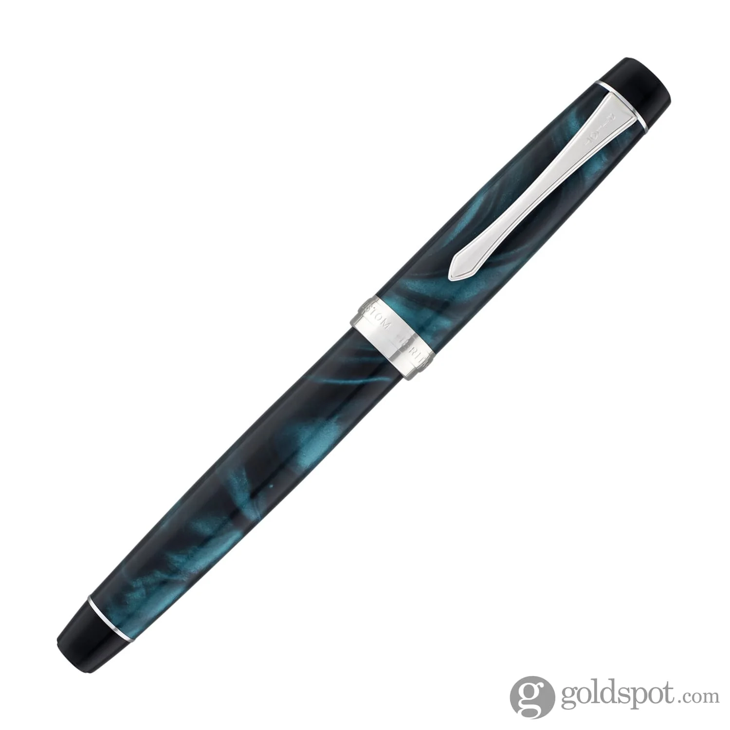 Pilot Custom Heritage SE Fountain Pen in Marble Green with Silver Trim - 14kt Gold