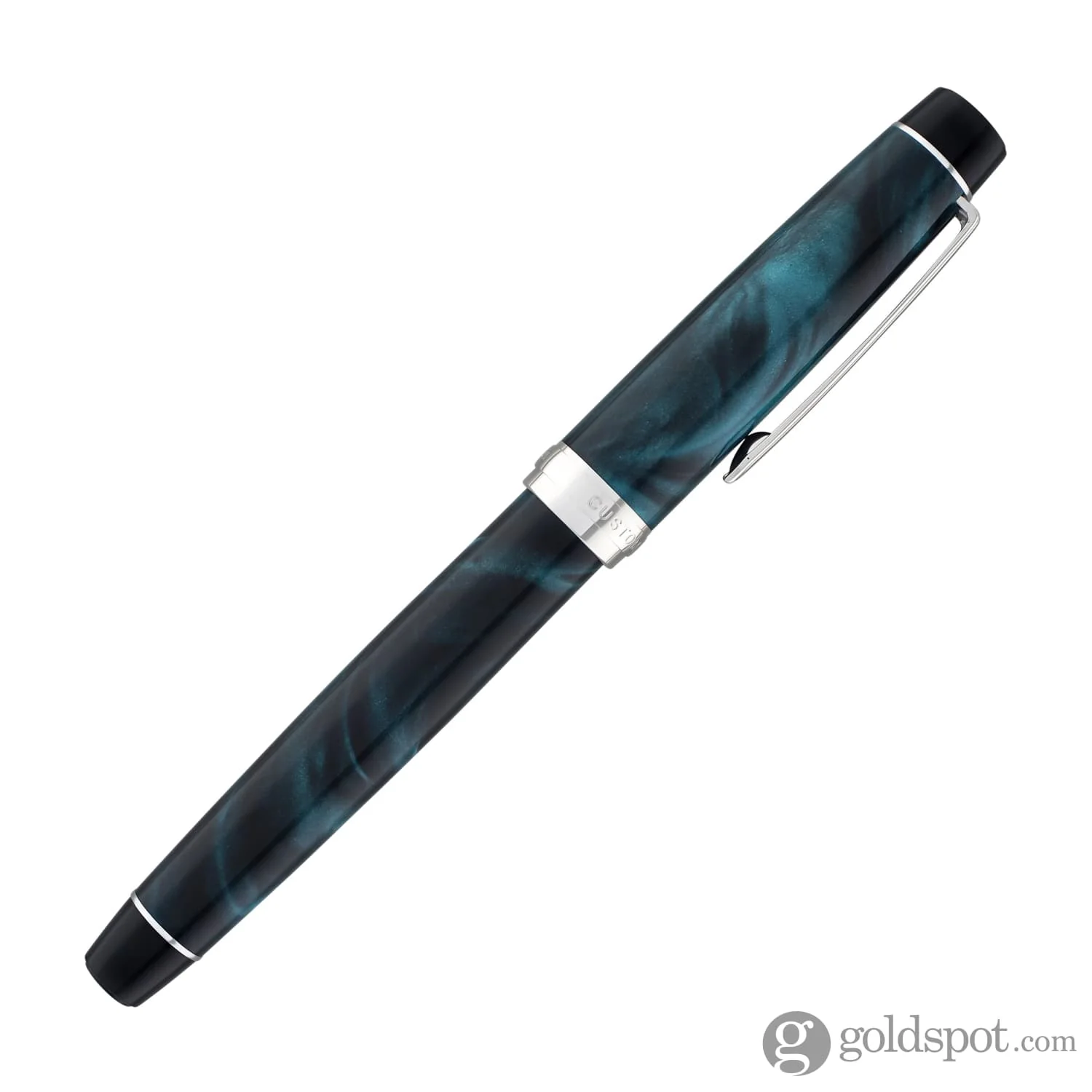 Pilot Custom Heritage SE Fountain Pen in Marble Green with Silver Trim - 14kt Gold