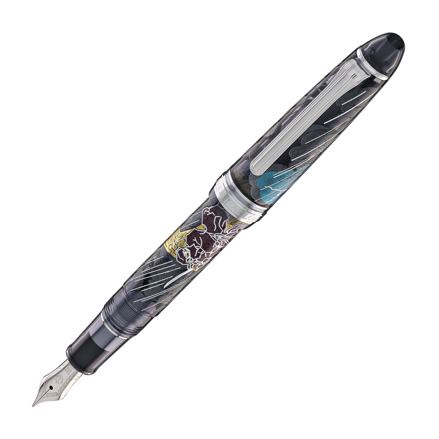 4857-sailor-1911-standard-ninja-fountain-pen-in-shachihoko-with-rhodium-trim-14k-gold-1.jpg Sailor 1911 Standard Ninja Fountain Pen in Shachihoko with Rhodium Trim - 14K Gold