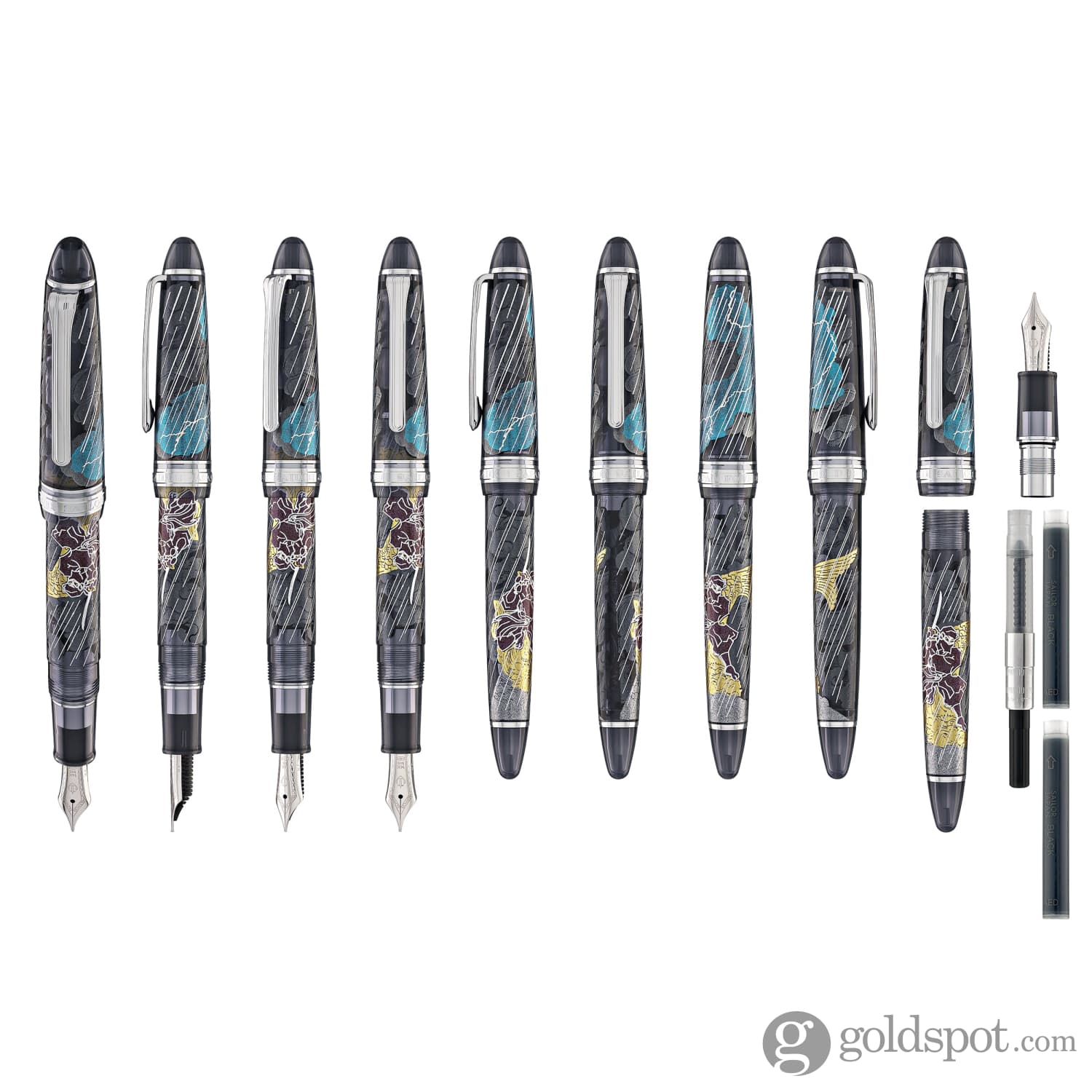 4857-sailor-1911-standard-ninja-fountain-pen-in-shachihoko-with-rhodium-trim-14k-gold-9.jpg Sailor 1911 Standard Ninja Fountain Pen in Shachihoko with Rhodium Trim - 14K Gold