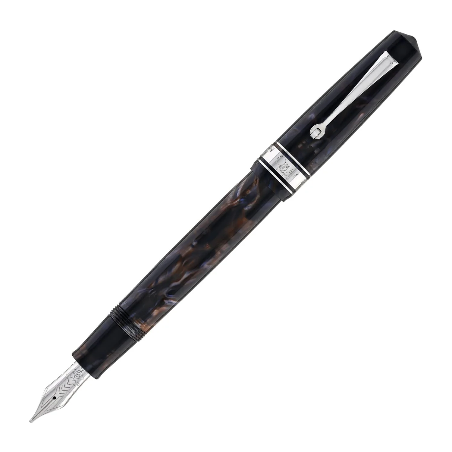 4873-omas-bologna-fountain-pen-in-galassia-with-silver-trim-1.webp Omas Bologna Fountain Pen in Galassia with Silver Trim
