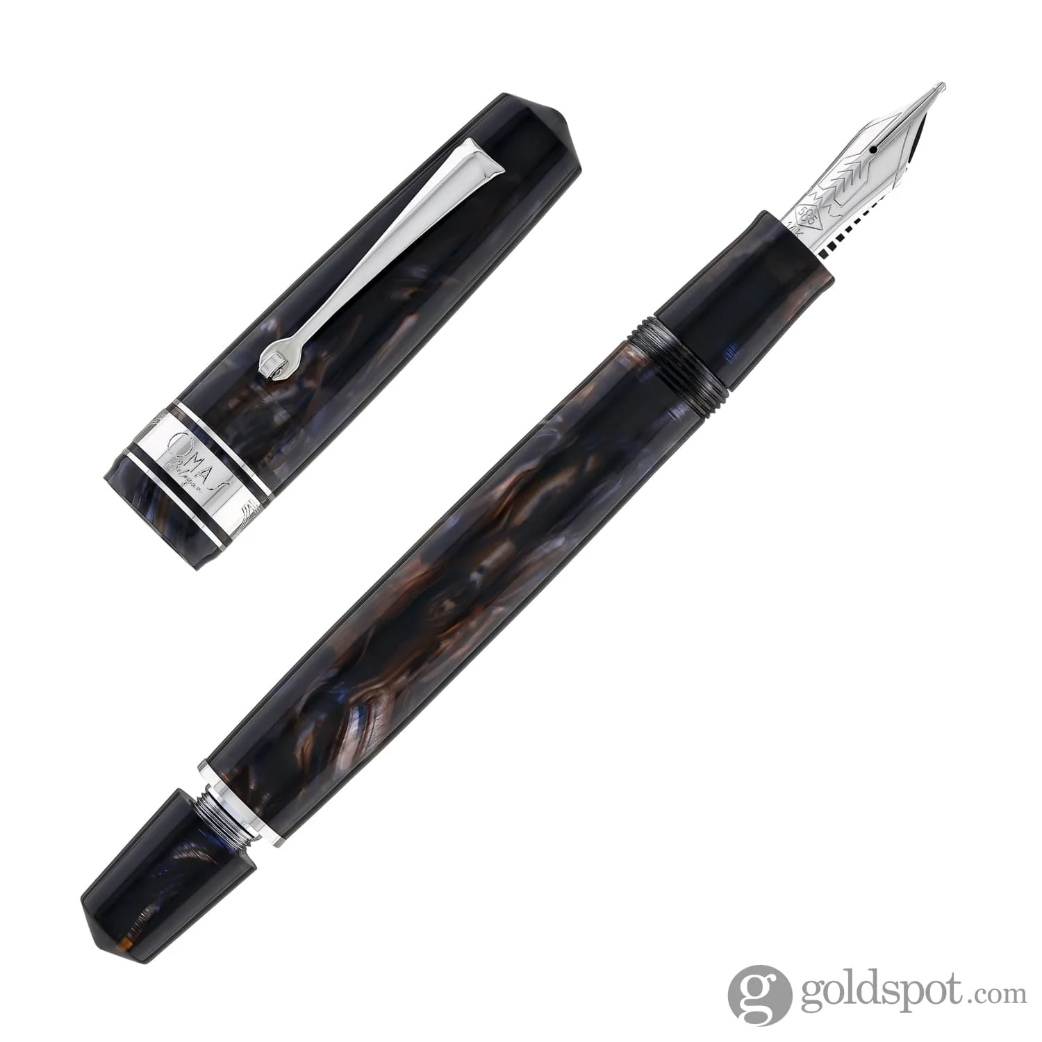 4873-omas-bologna-fountain-pen-in-galassia-with-silver-trim-7.webp Omas Bologna Fountain Pen in Galassia with Silver Trim