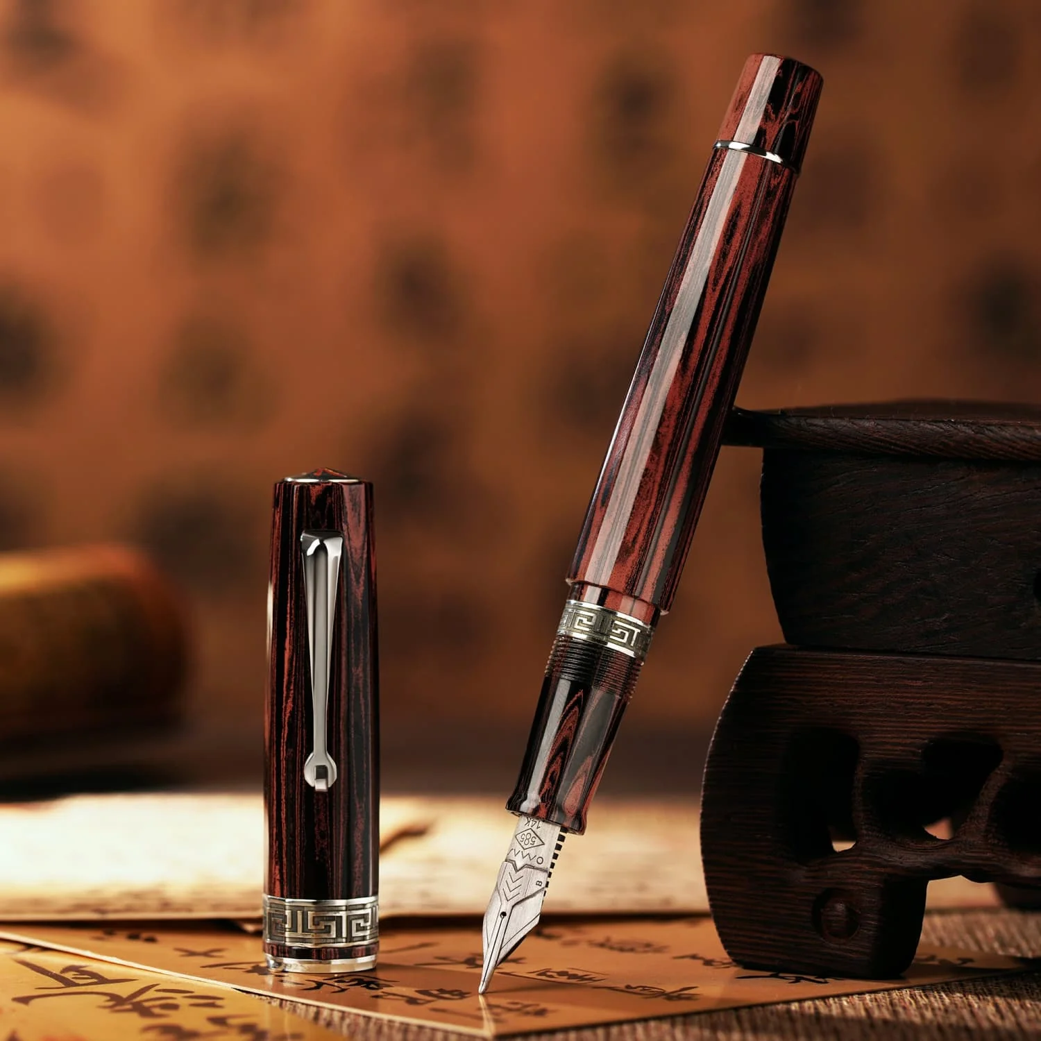 4878-omas-paragon-calligrafia-in-red-ebonite-with-ruthenium-trim-1.webp Omas Paragon Calligrafia in Red Ebonite with Ruthenium Trim
