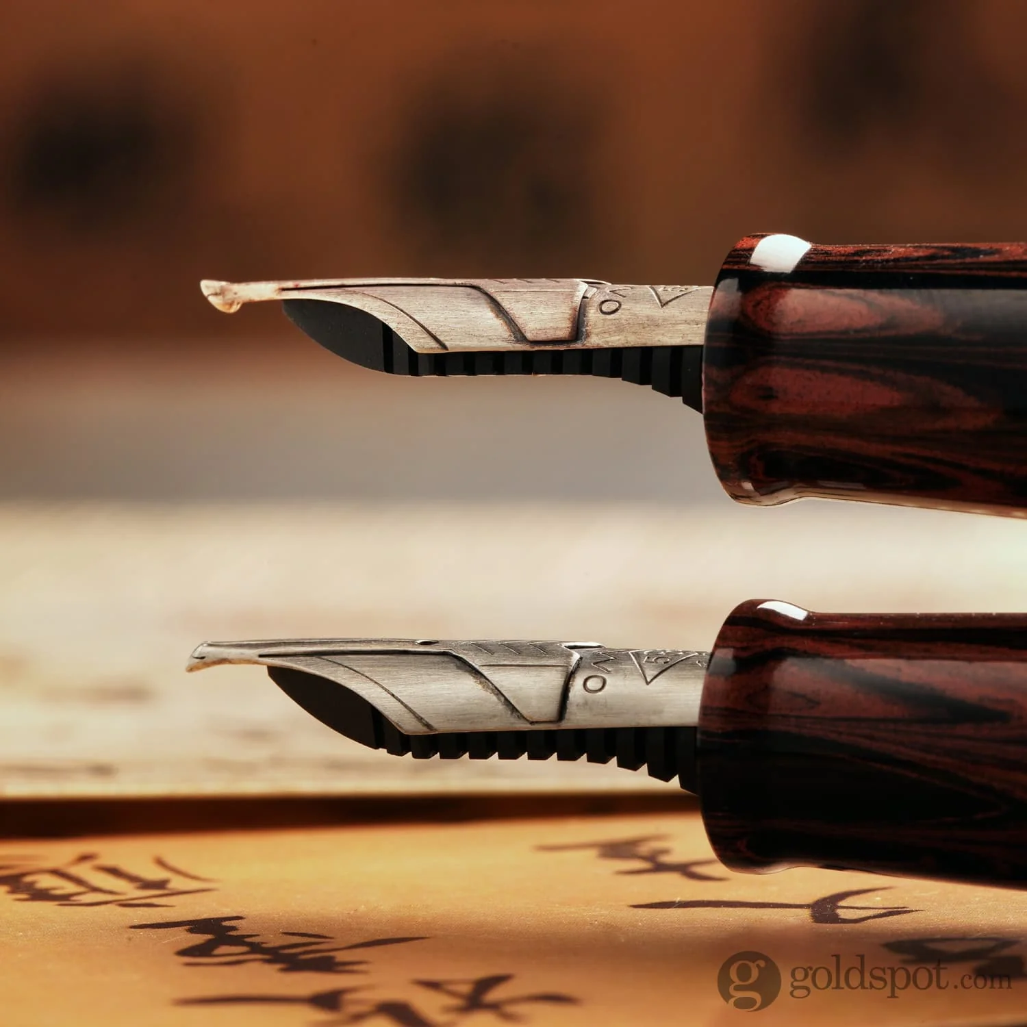 Omas Paragon Calligrafia in Red Ebonite with Ruthenium Trim