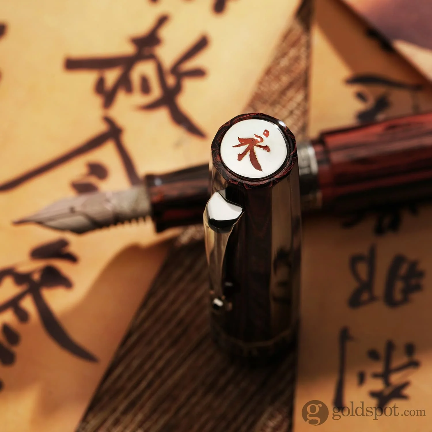 Omas Paragon Calligrafia in Red Ebonite with Ruthenium Trim