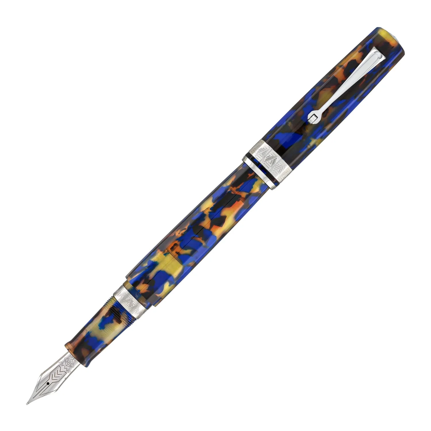 4894-omas-paragon-fountain-pen-in-blue-lucens-with-silver-trim-1.webp Omas Paragon Fountain Pen in Blue Lucens with Silver Trim